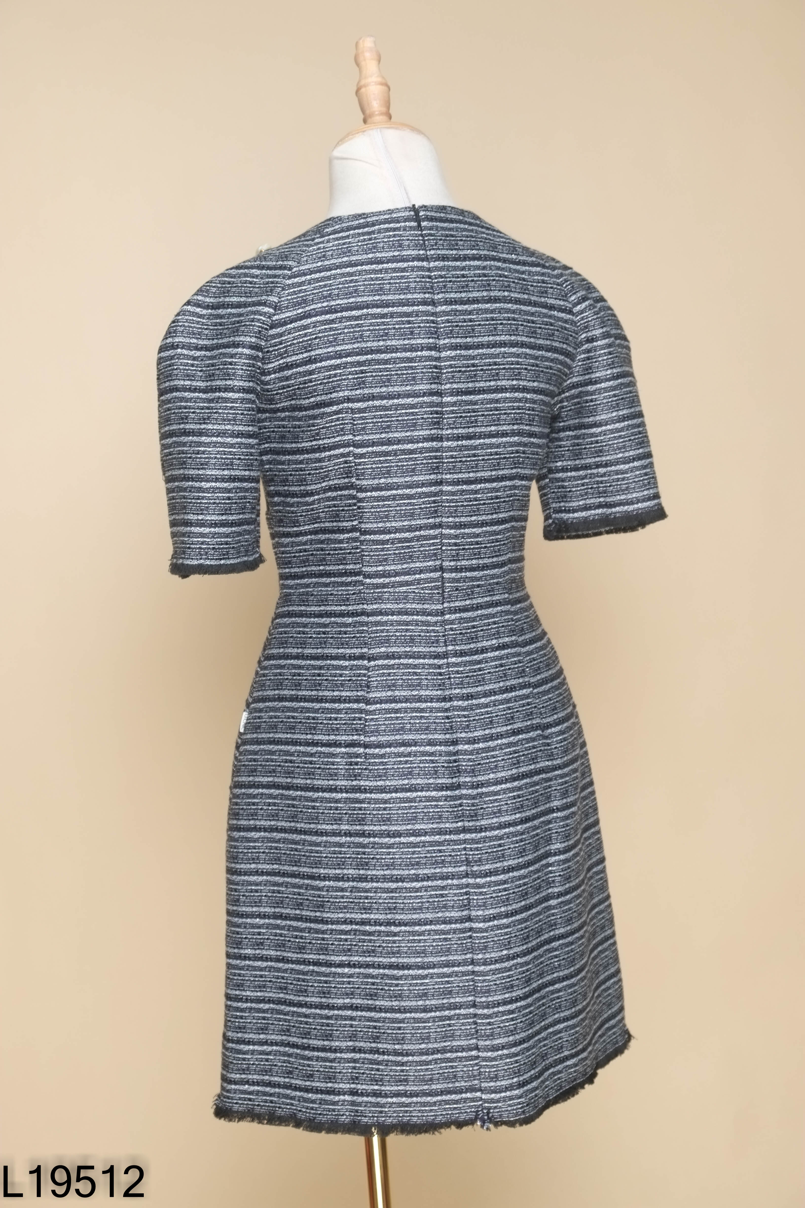 Váy D.CHIC dạ tweed xanh ánh nhũ