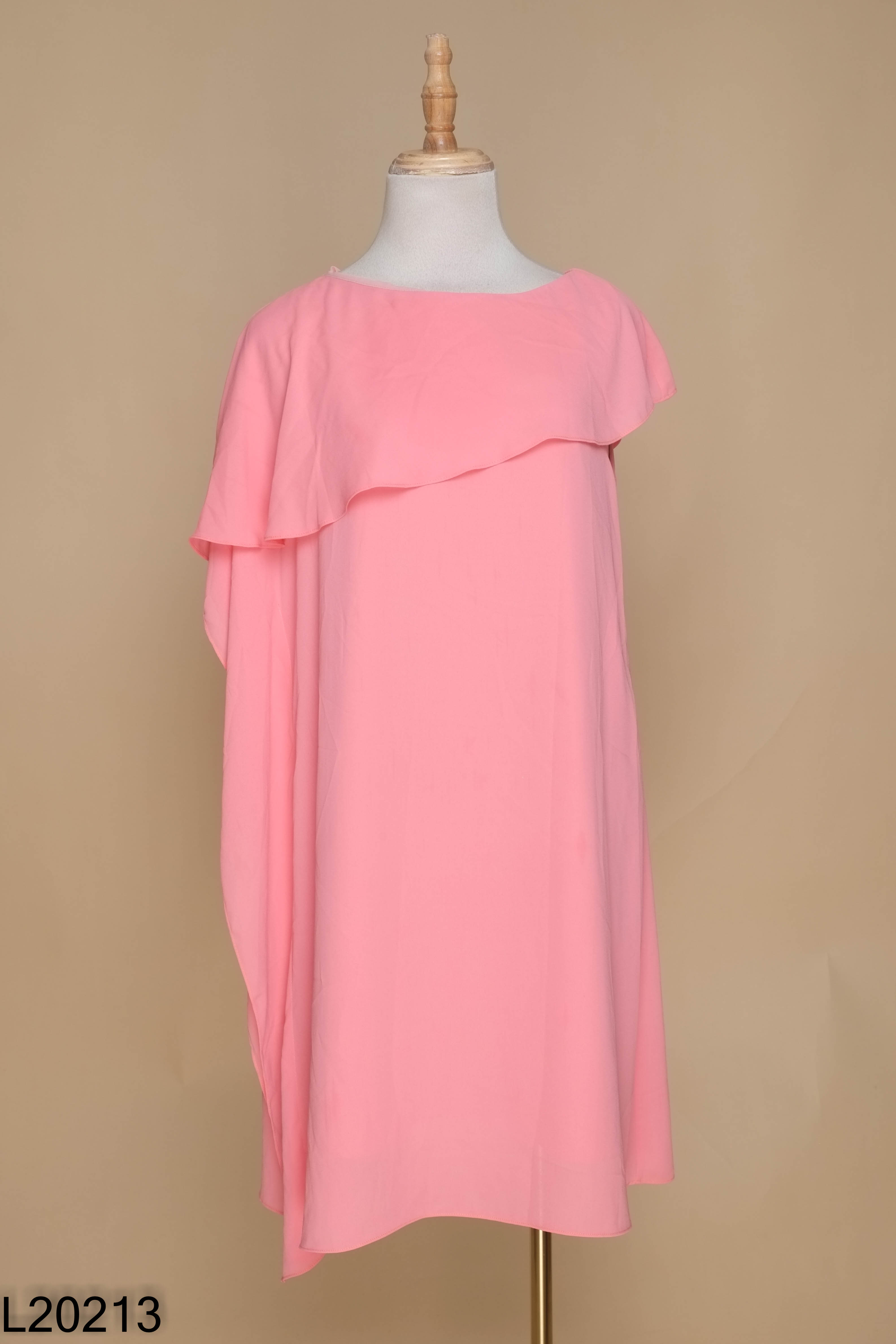 Váy ELISE hồng xếp tầng