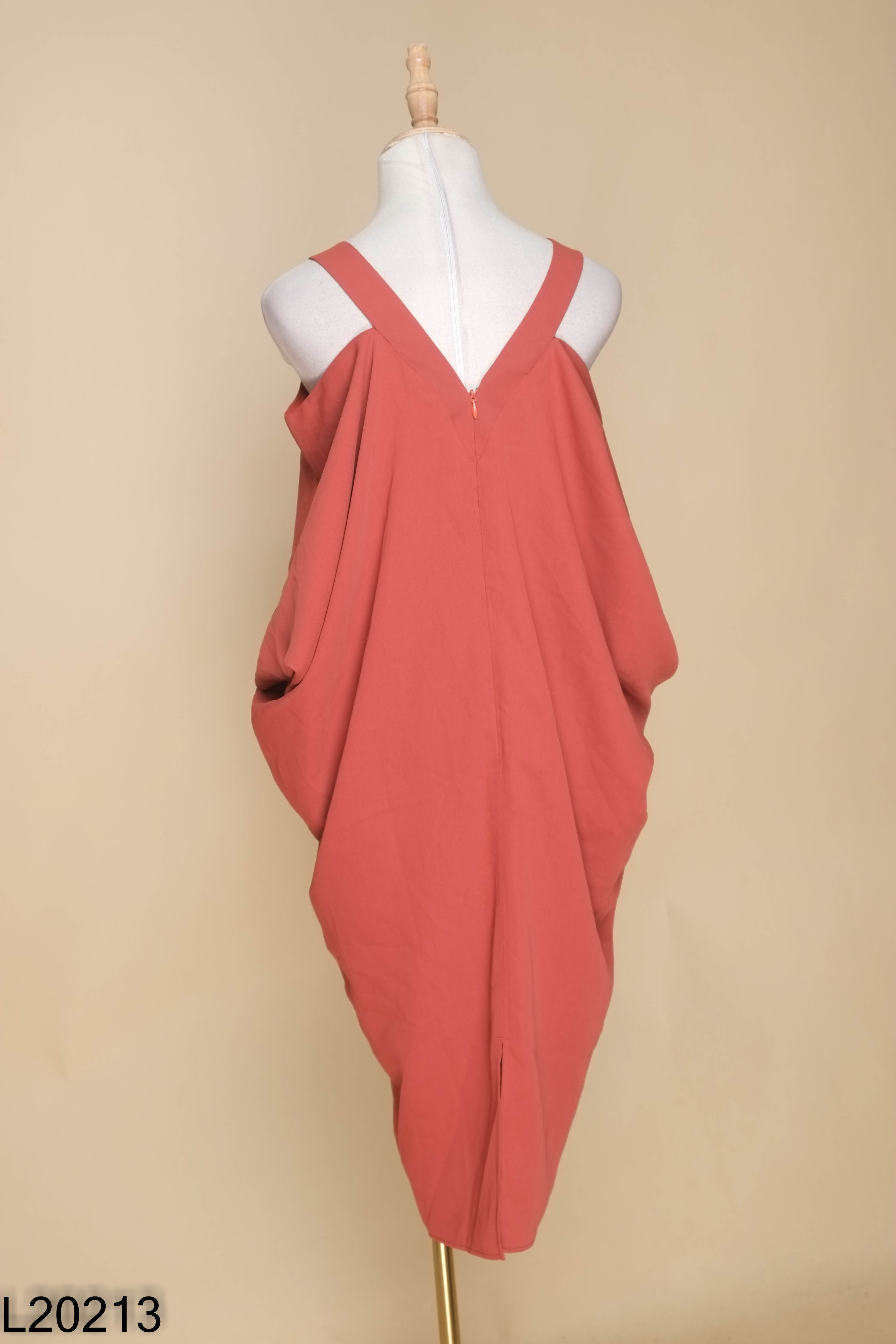 NEWTAG Váy ELISE nâu cổ V