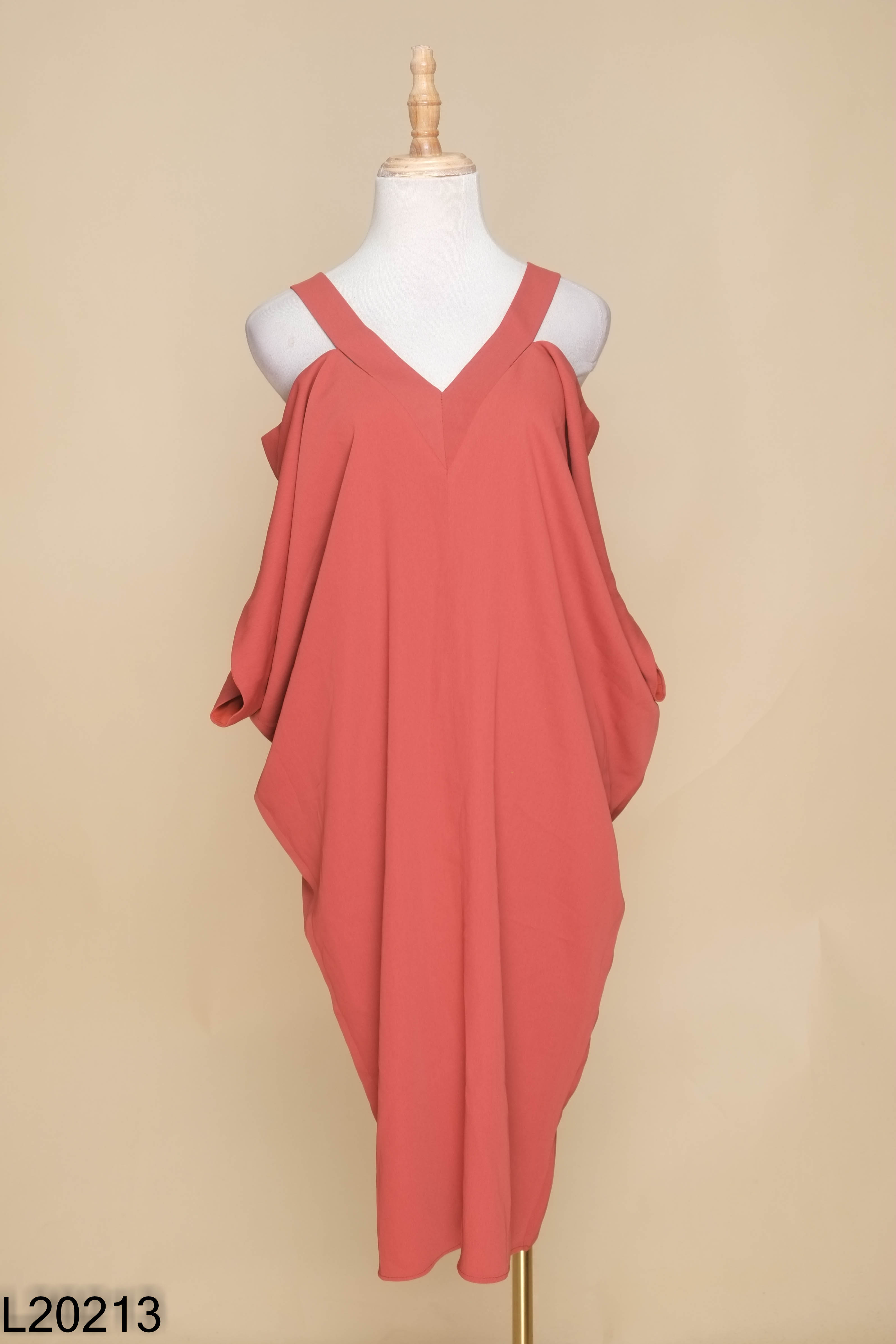 NEWTAG Váy ELISE nâu cổ V