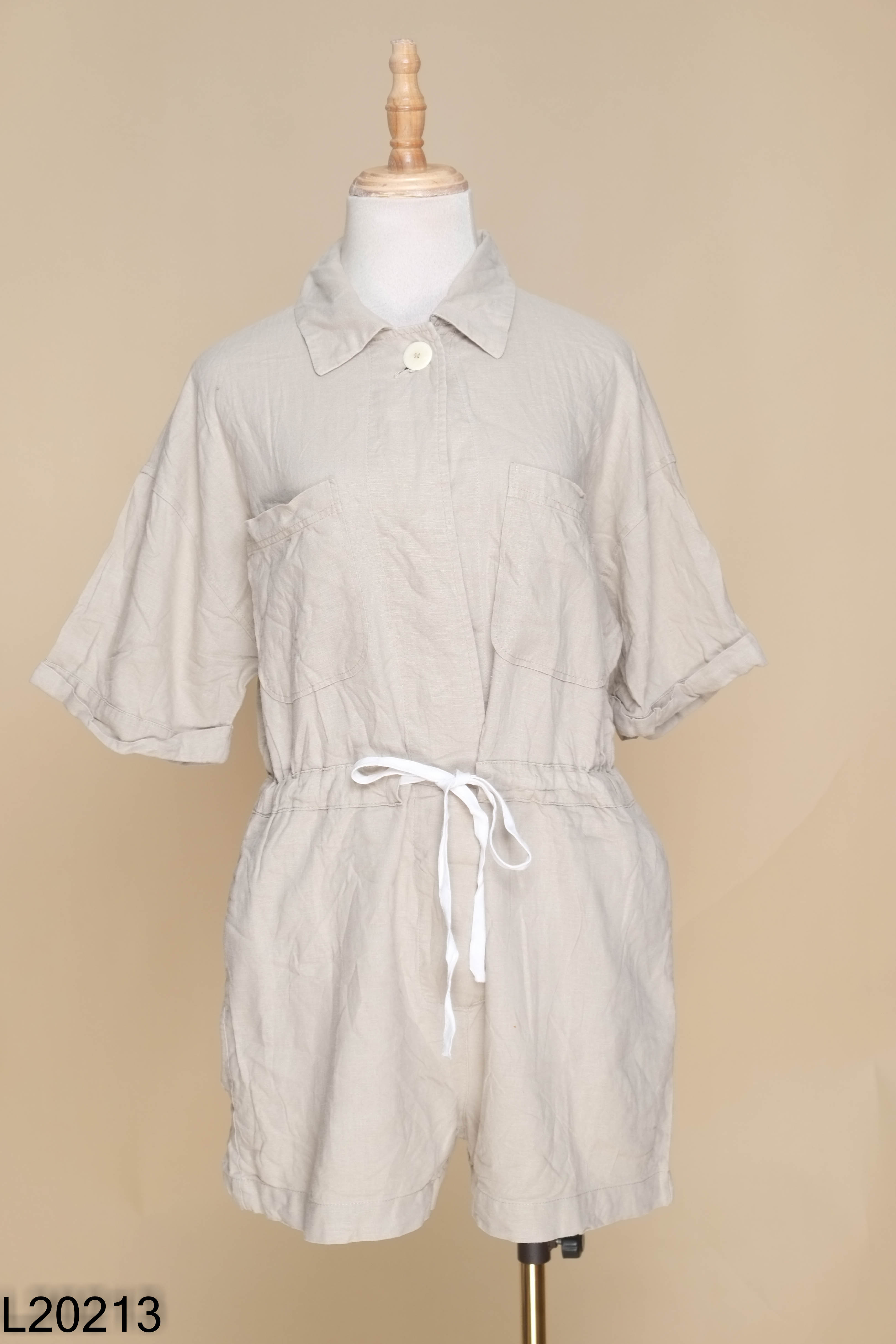 Jumpsuits MANGO linen be nâu