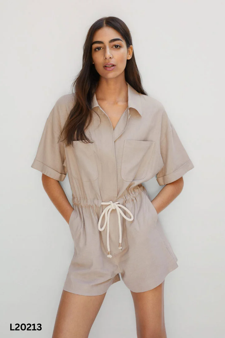 Jumpsuits MANGO linen be nâu