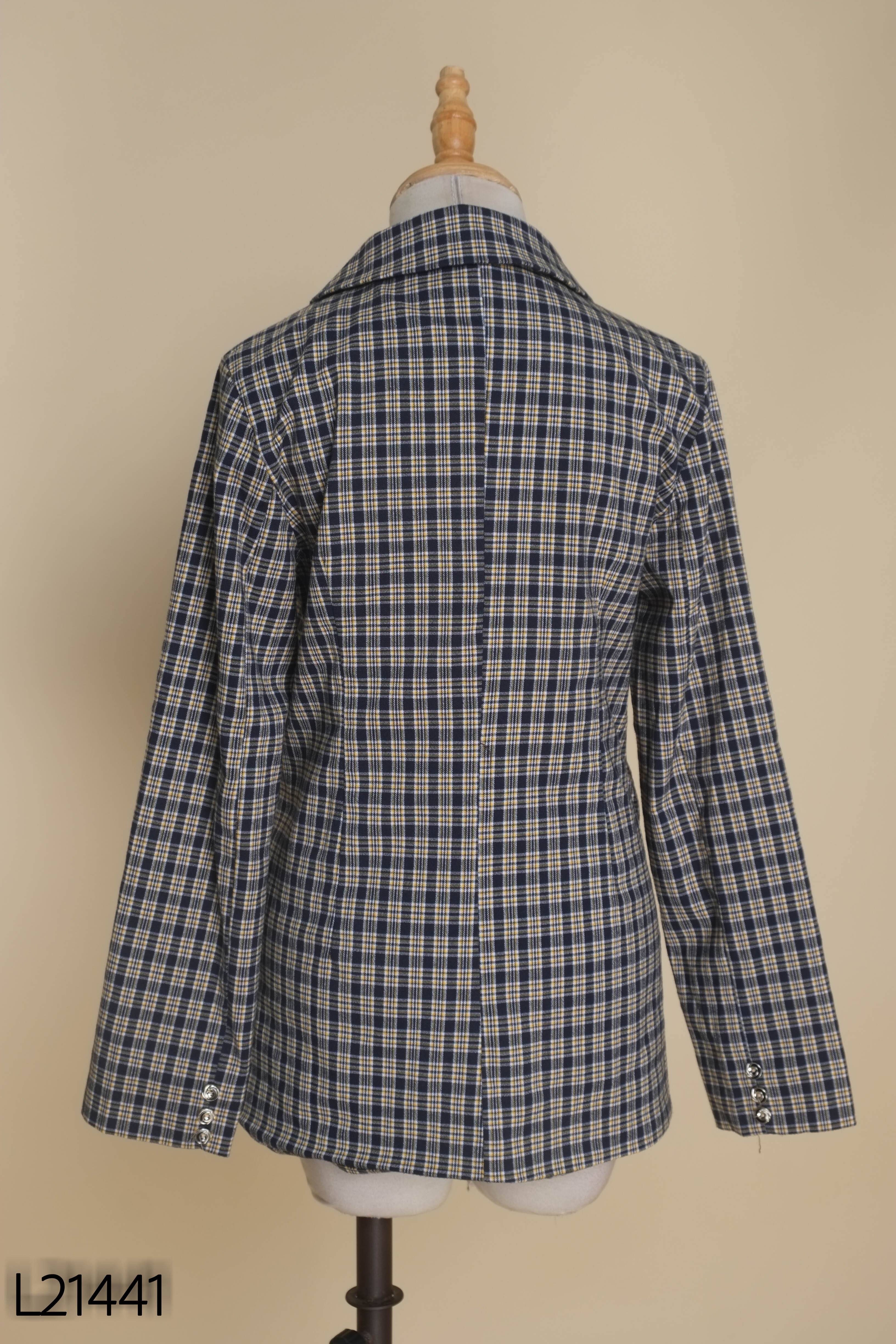 Áo blazer xanh SALOM kẻ vàng