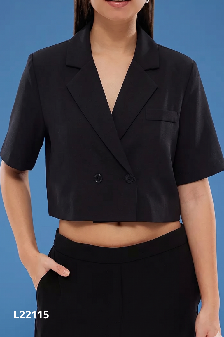 Áo DAZY đen cổ vest