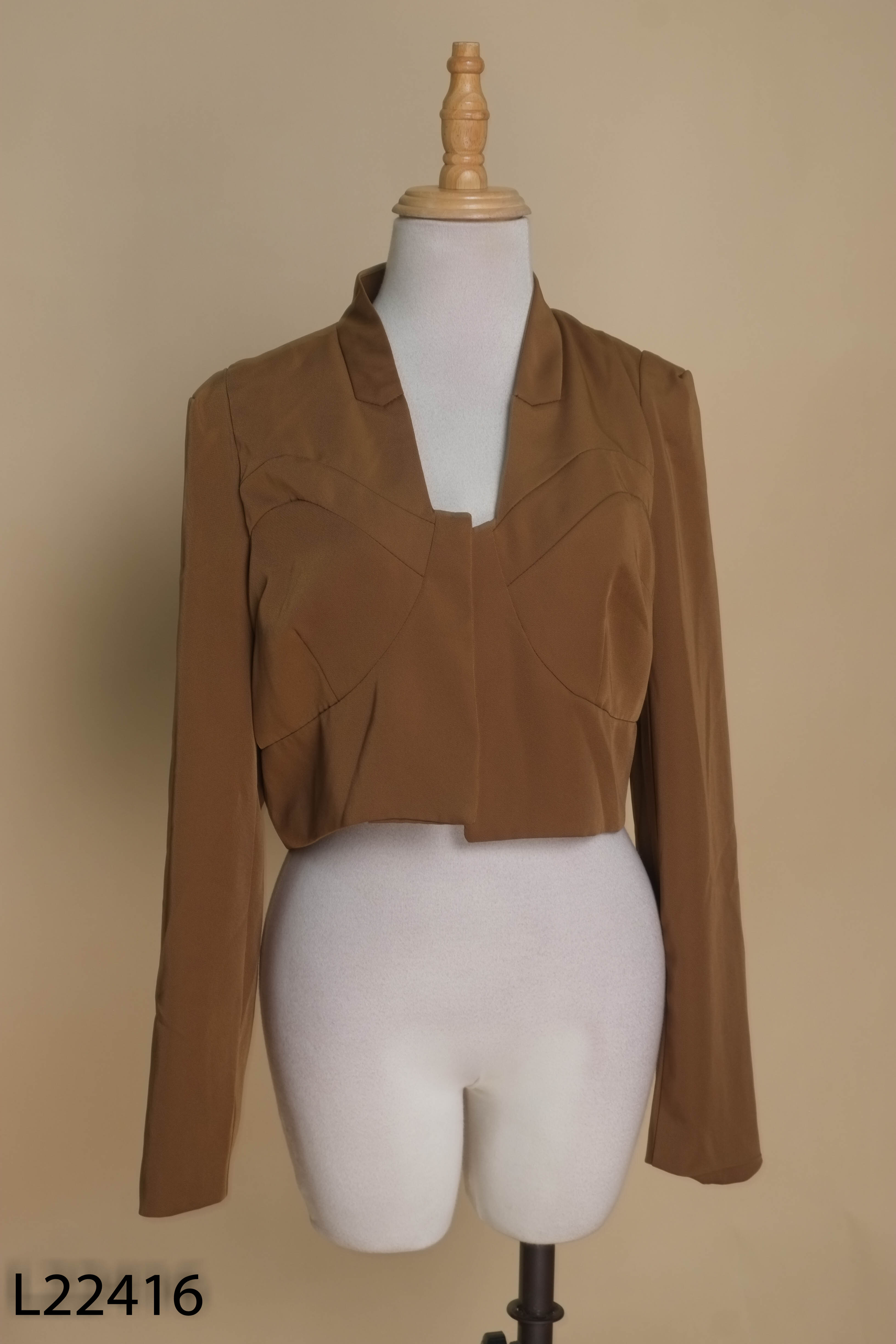 Áo khoác blazers nâu ngắn