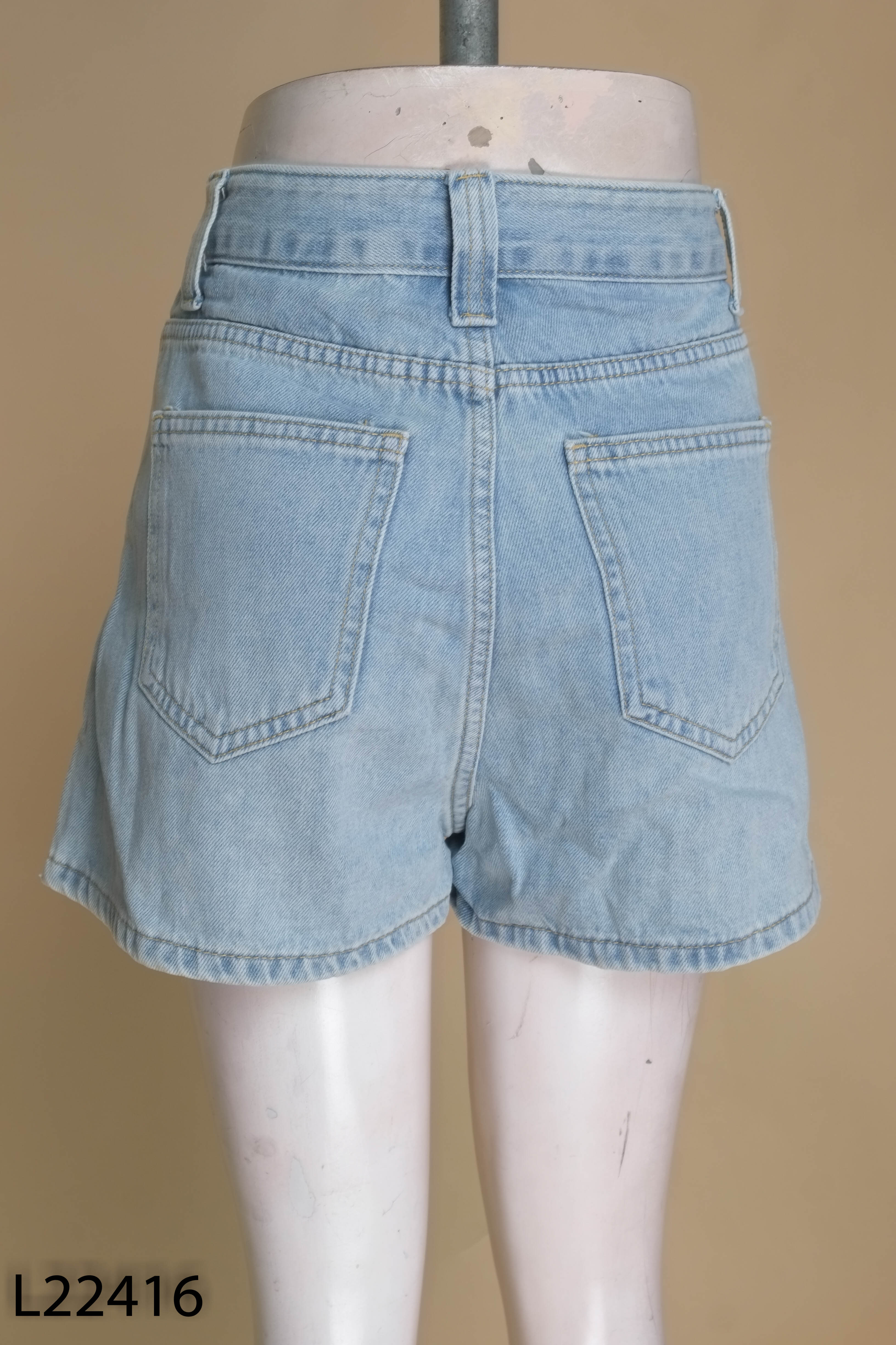 Chân váy jeans xanh giả quần