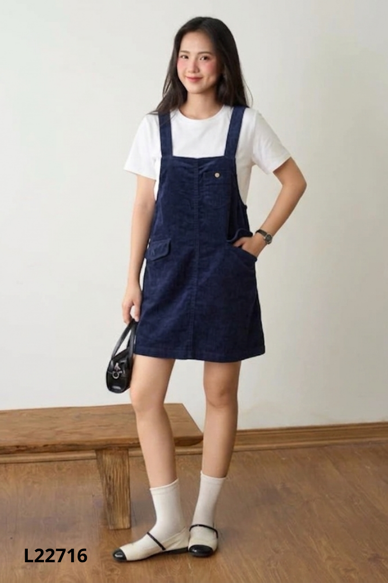Váy yếm MADELEN xanh than