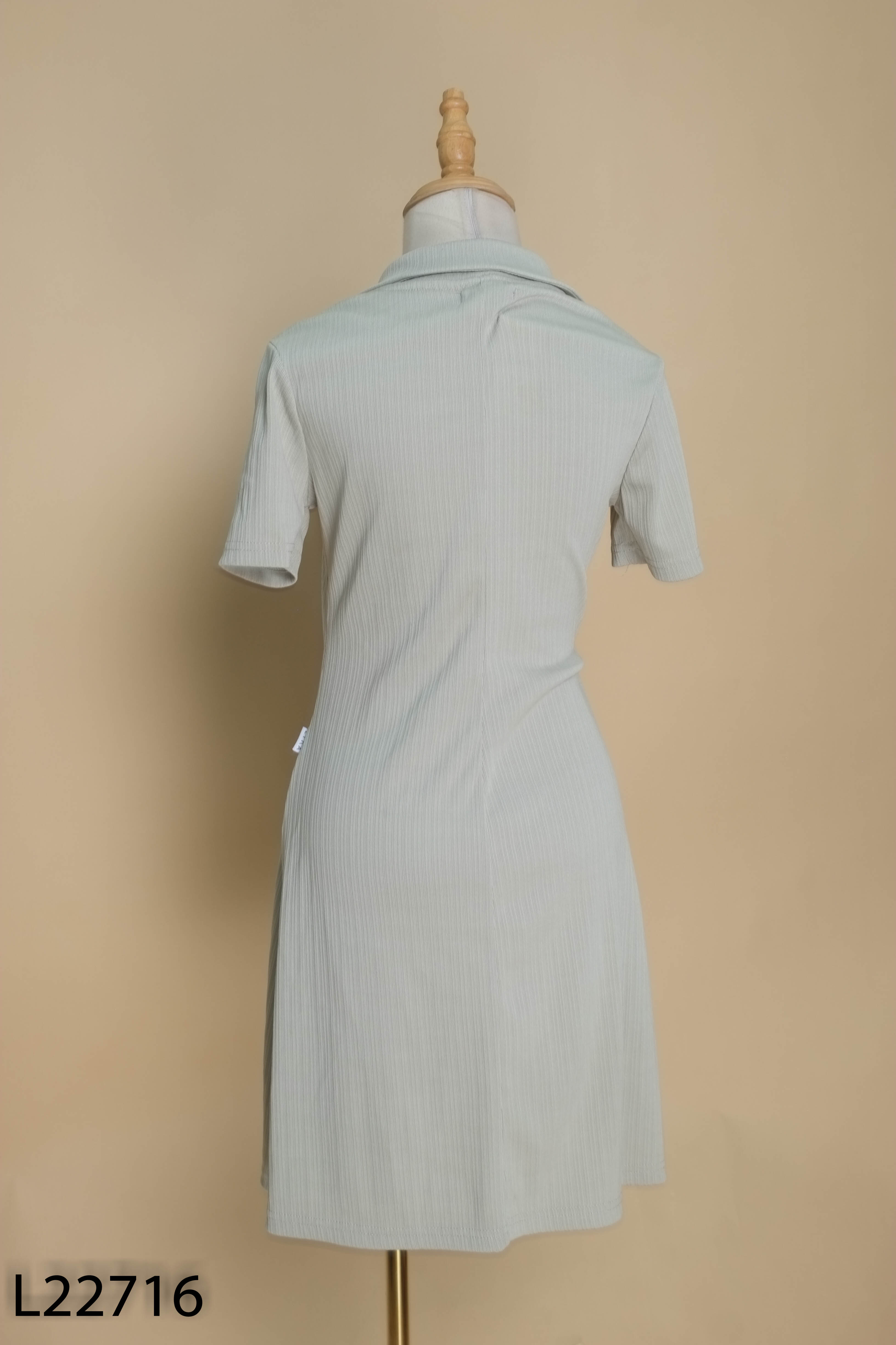 Váy xanh LYRA cổ bẻ