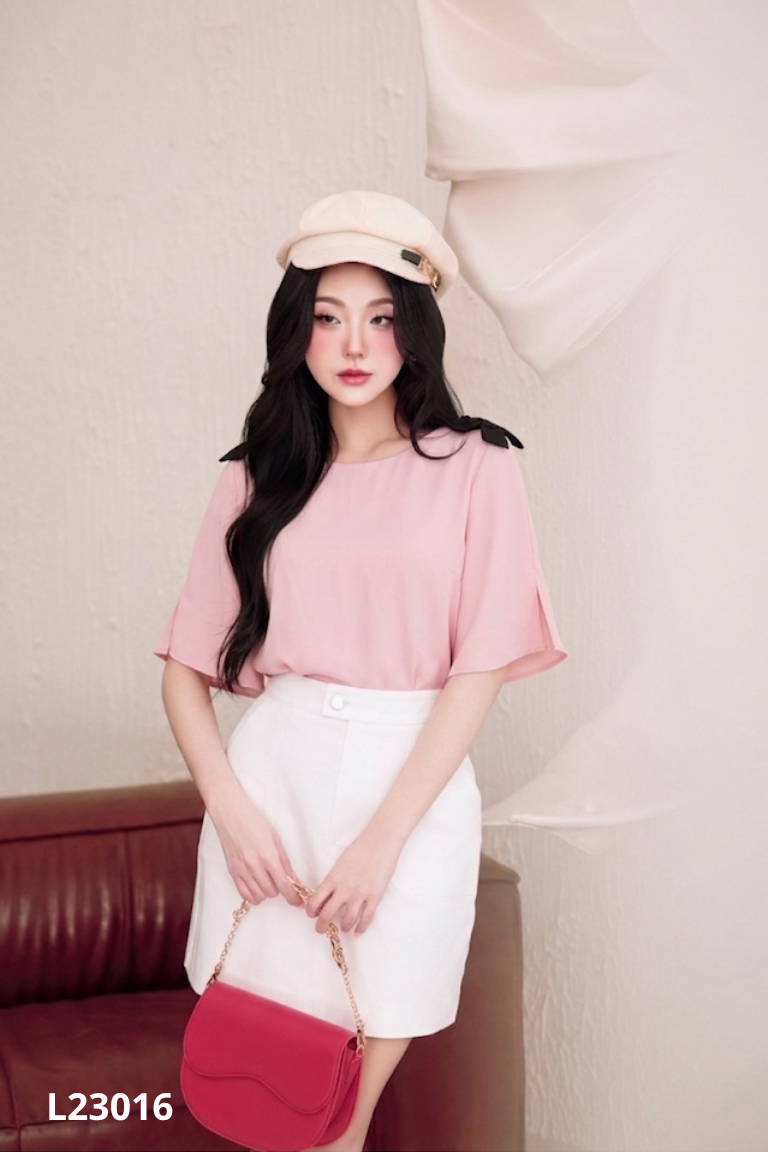 Áo hồng ELISE công sở