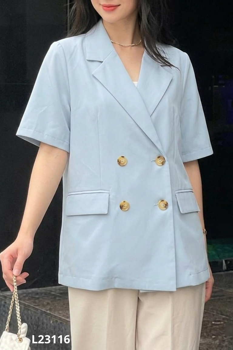 Áo vest DAISY xanh cộc tay
