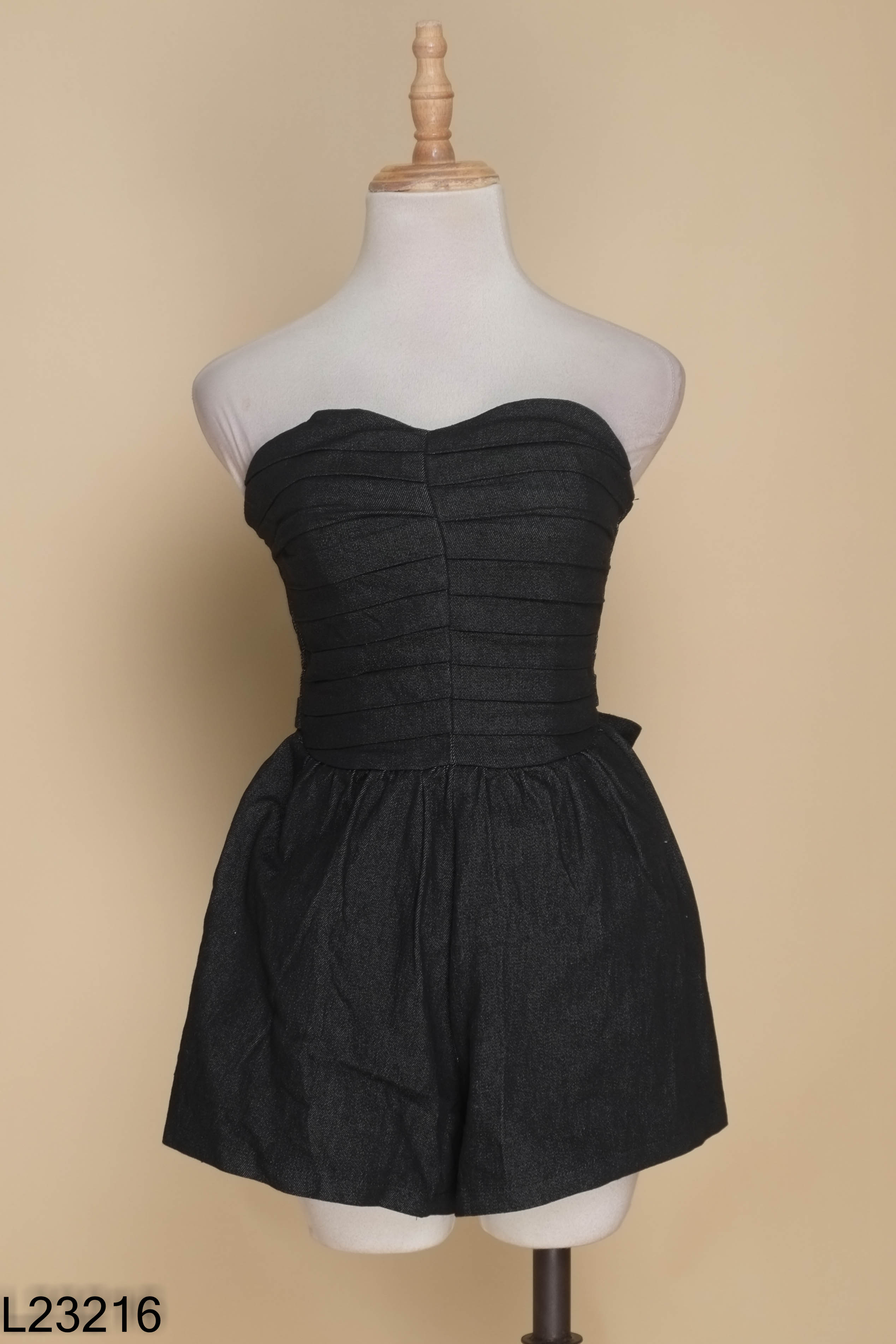 Jumpsuits jeans đen cúp ngực
