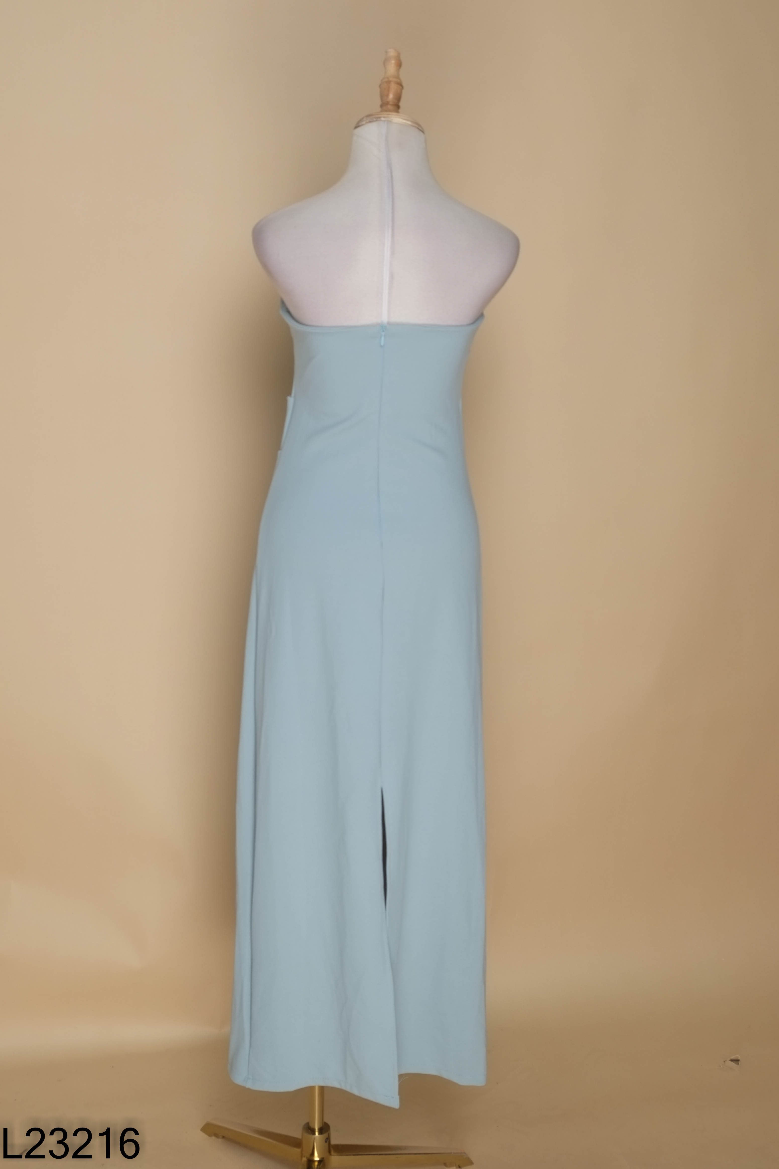 Váy body xanh trơn cúp ngực