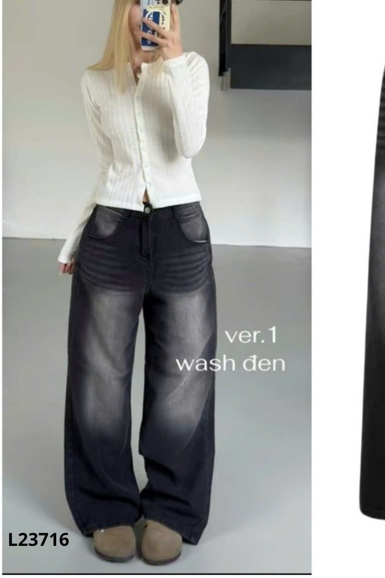 Quần jeans đen bạc đùi