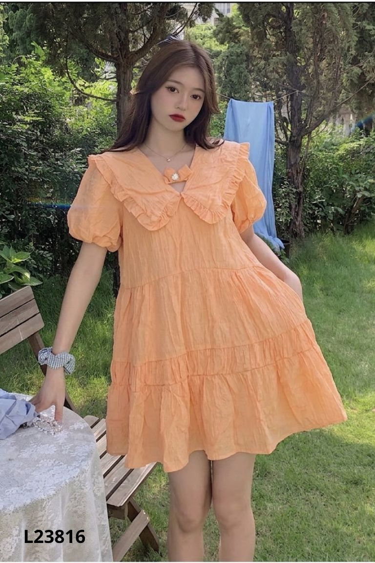 Váy NH CLOTHING cam cổ bèo