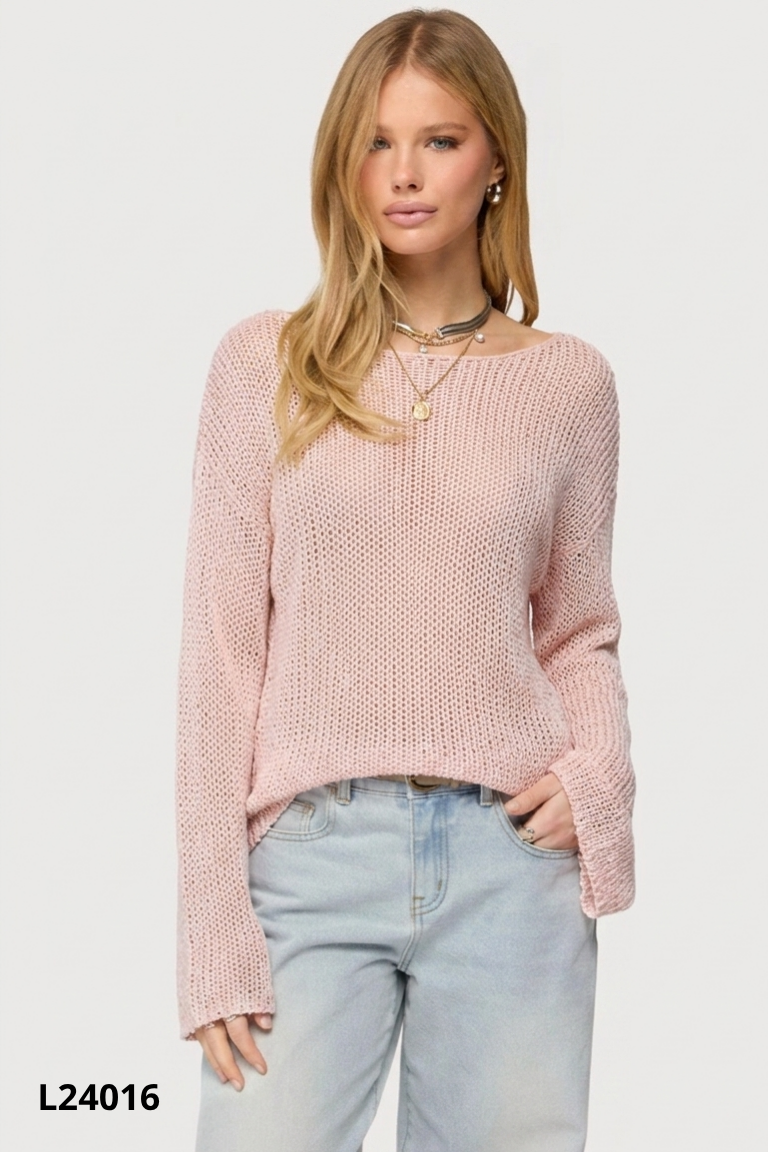 Áo len STRADIVARIUS hồng dệt kim