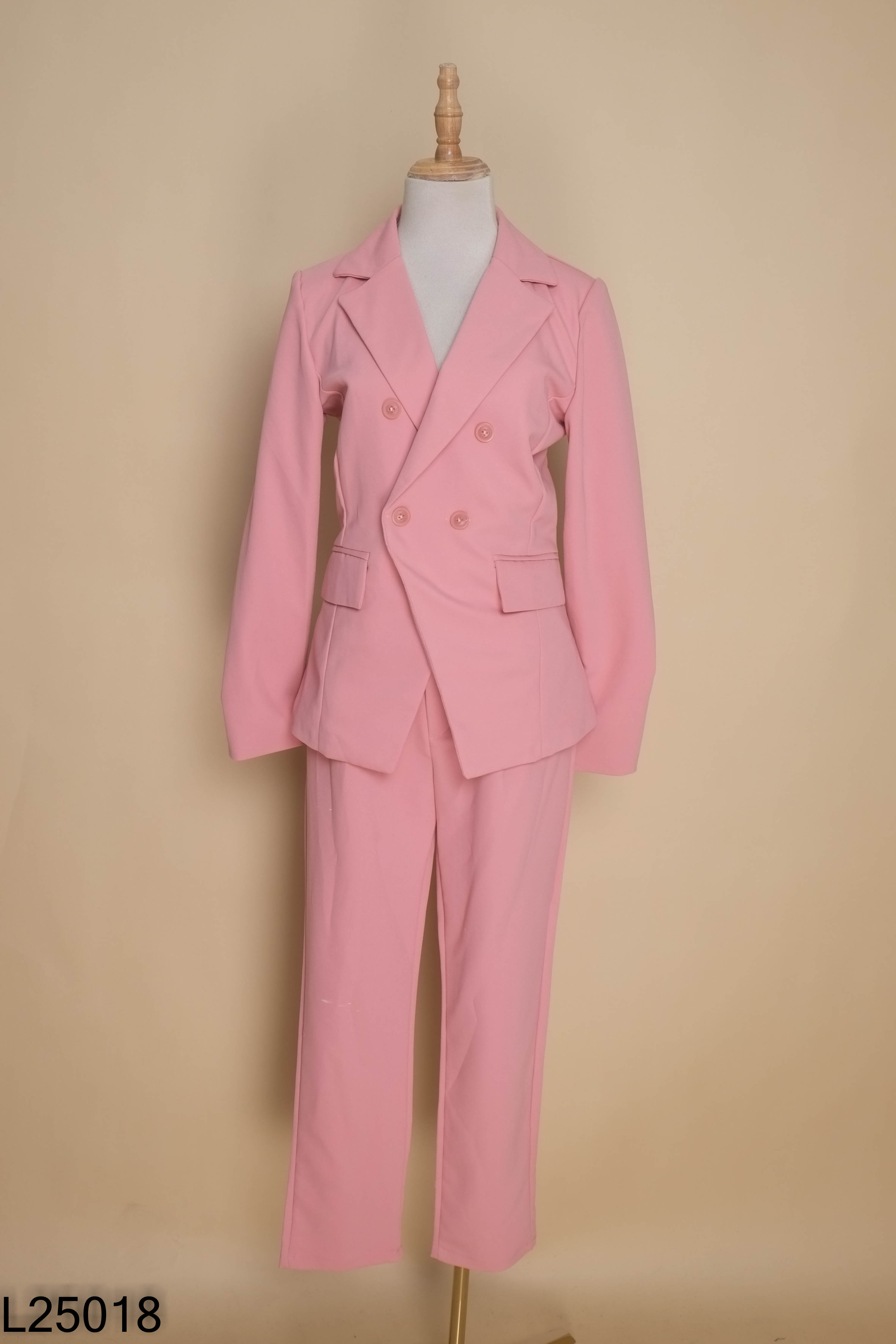 Set Áo blazer hồng trơn + Quần dài