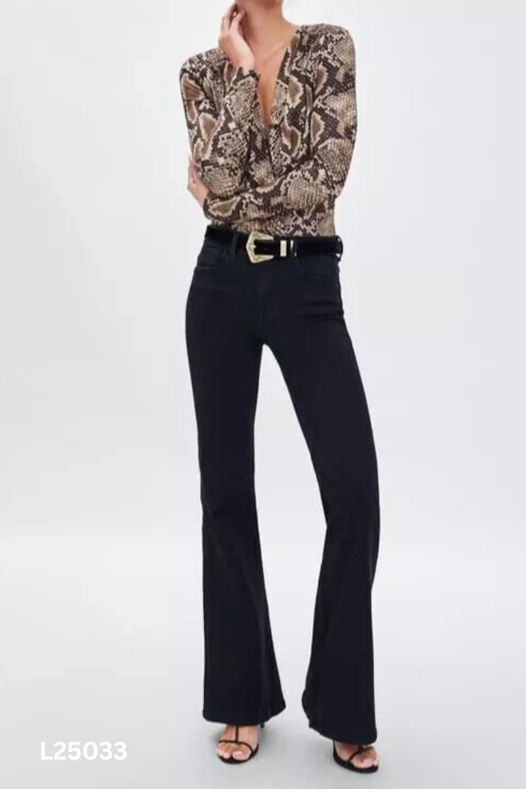 Áo nâu ZARA bodysuit họa tiết da rắn