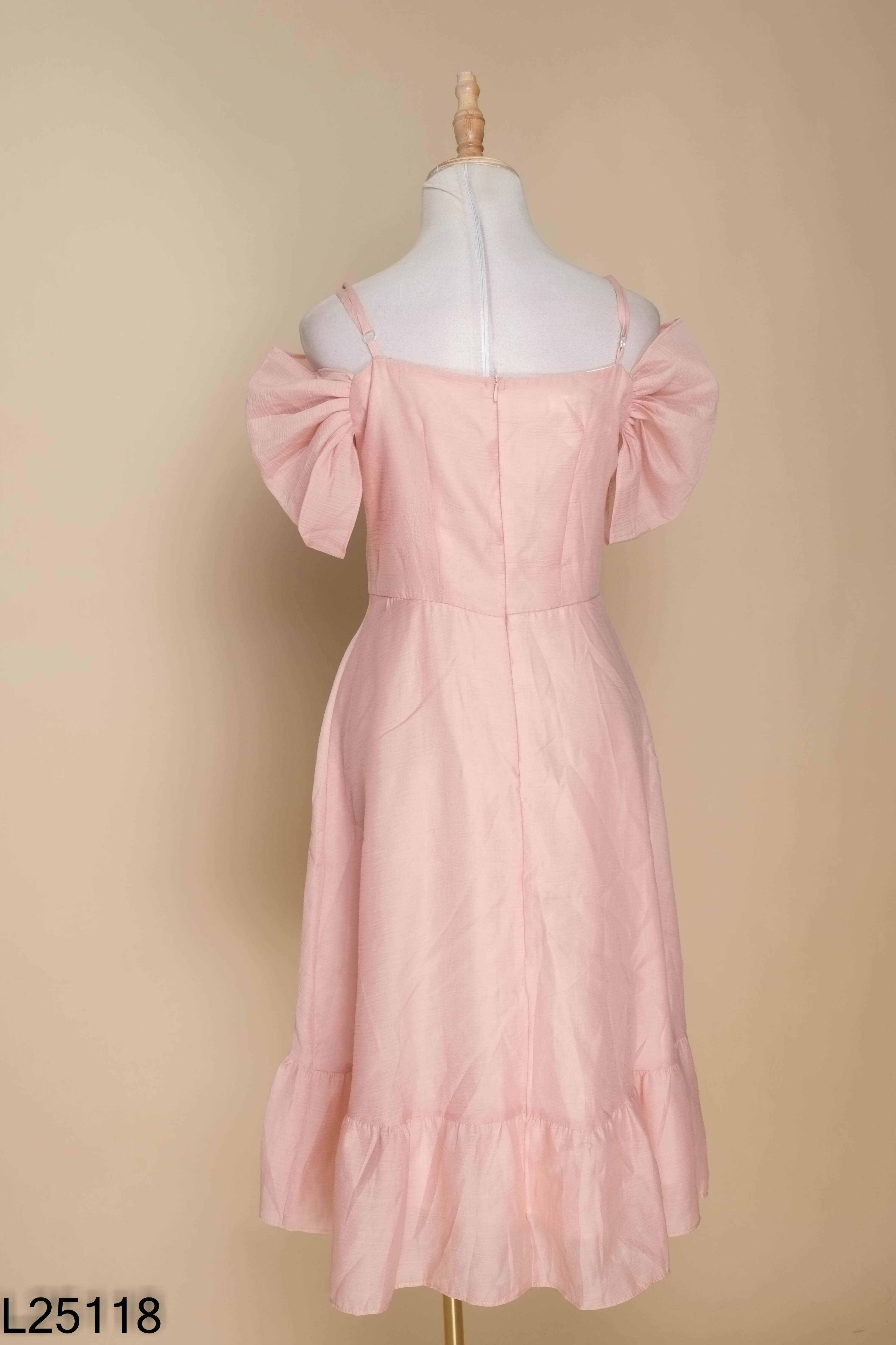 Váy hồng TG DESIGN babydoll phối kiểu