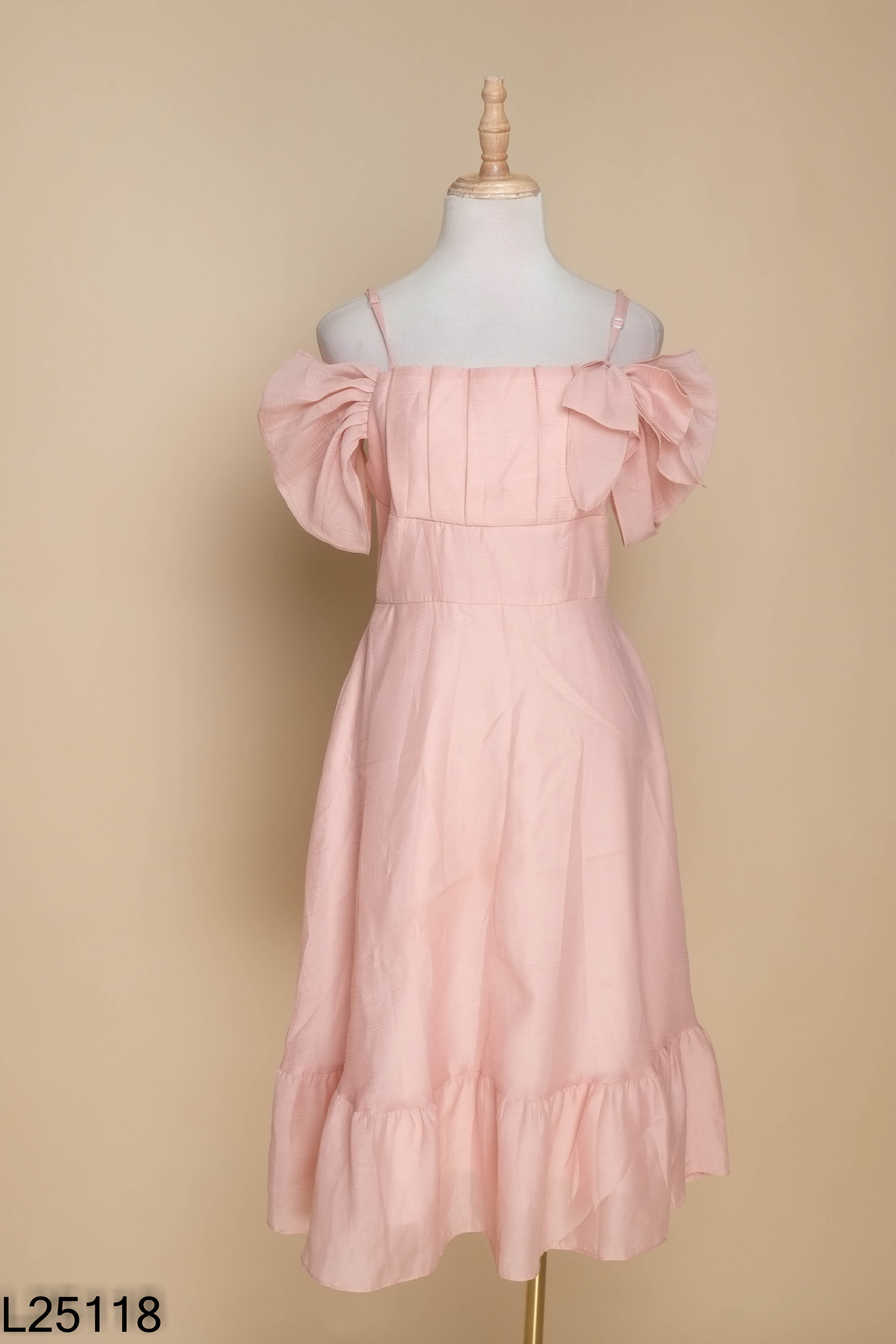 Váy hồng TG DESIGN babydoll phối kiểu