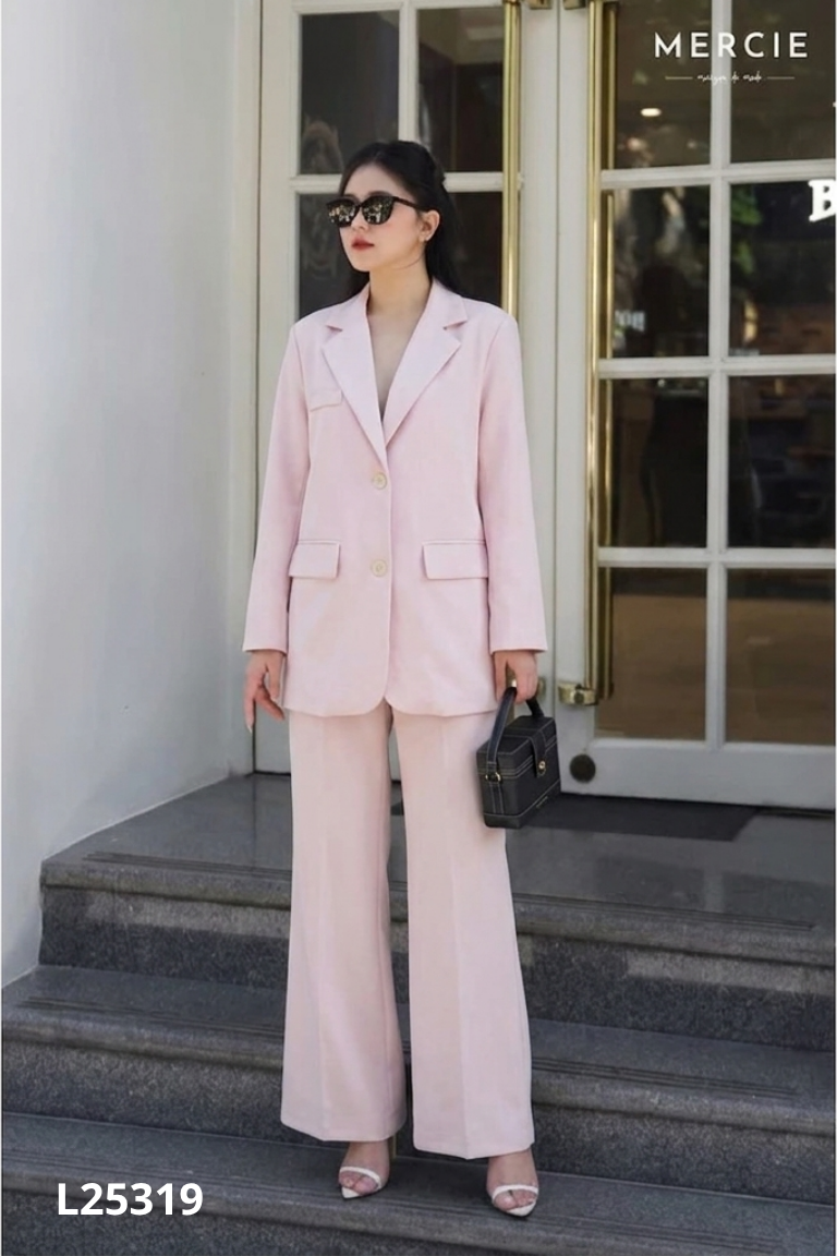 Set áo khoác vest xám + quần dài
