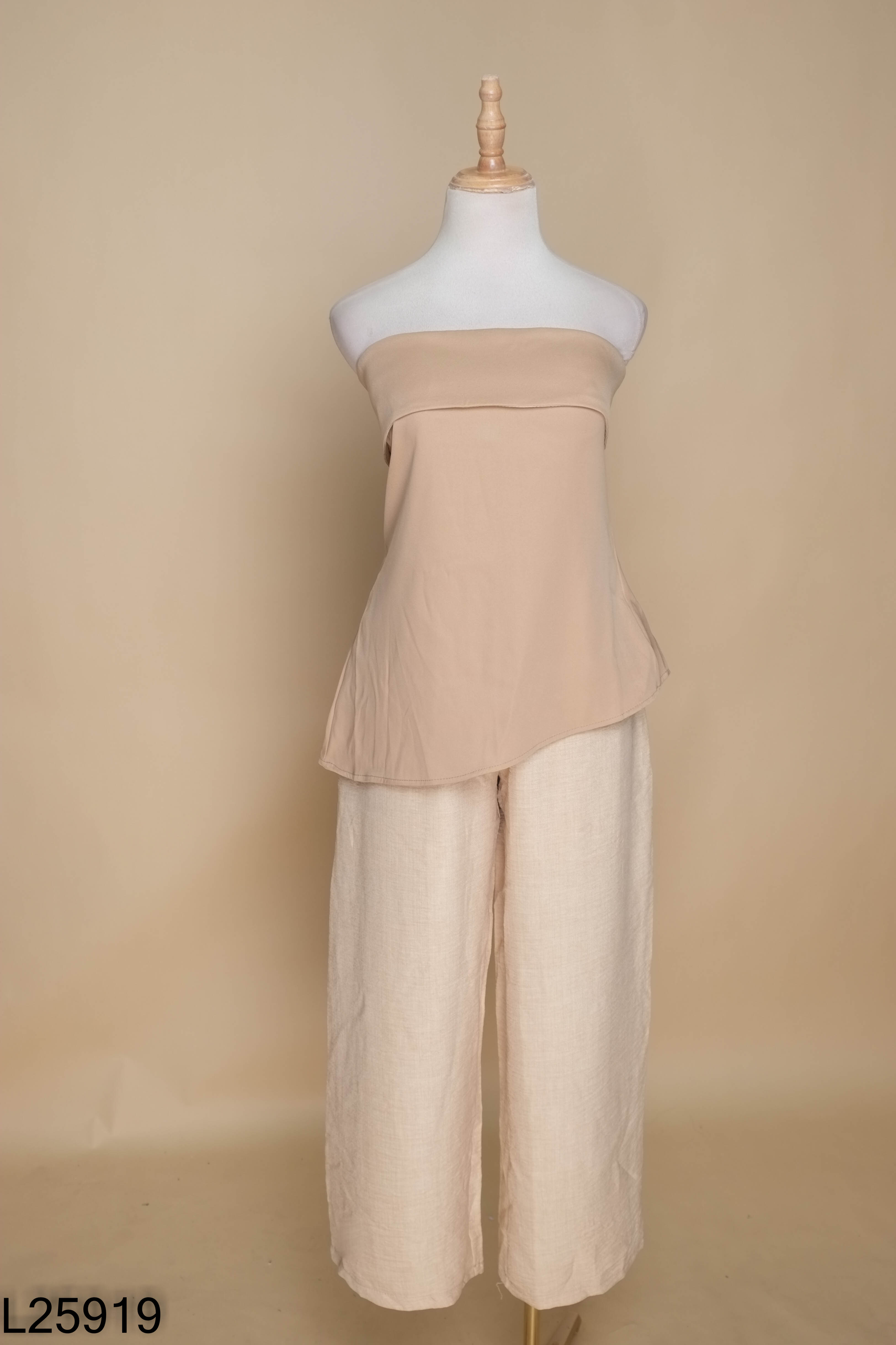 NEWTAG Set áo quây nâu + quần nâu nhạt