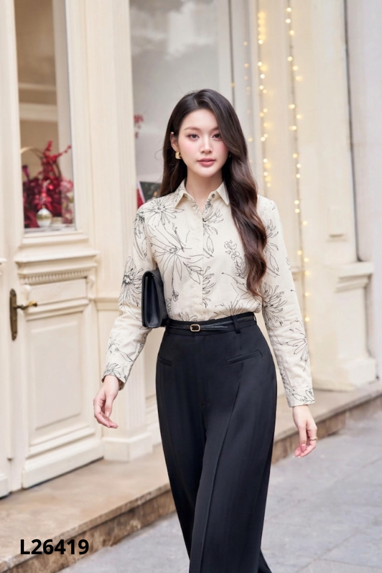 Áo sơ mi UP TO SECONDS be họa tiết