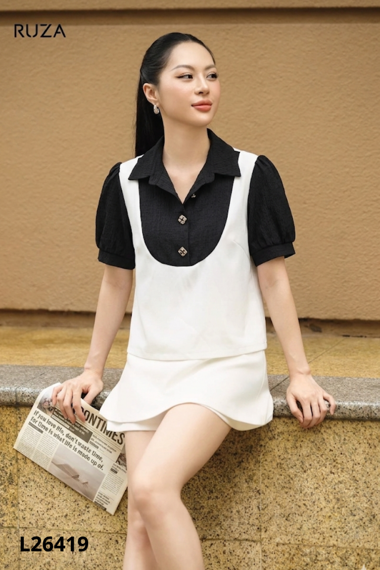 Áo BEAUTE be mix đen