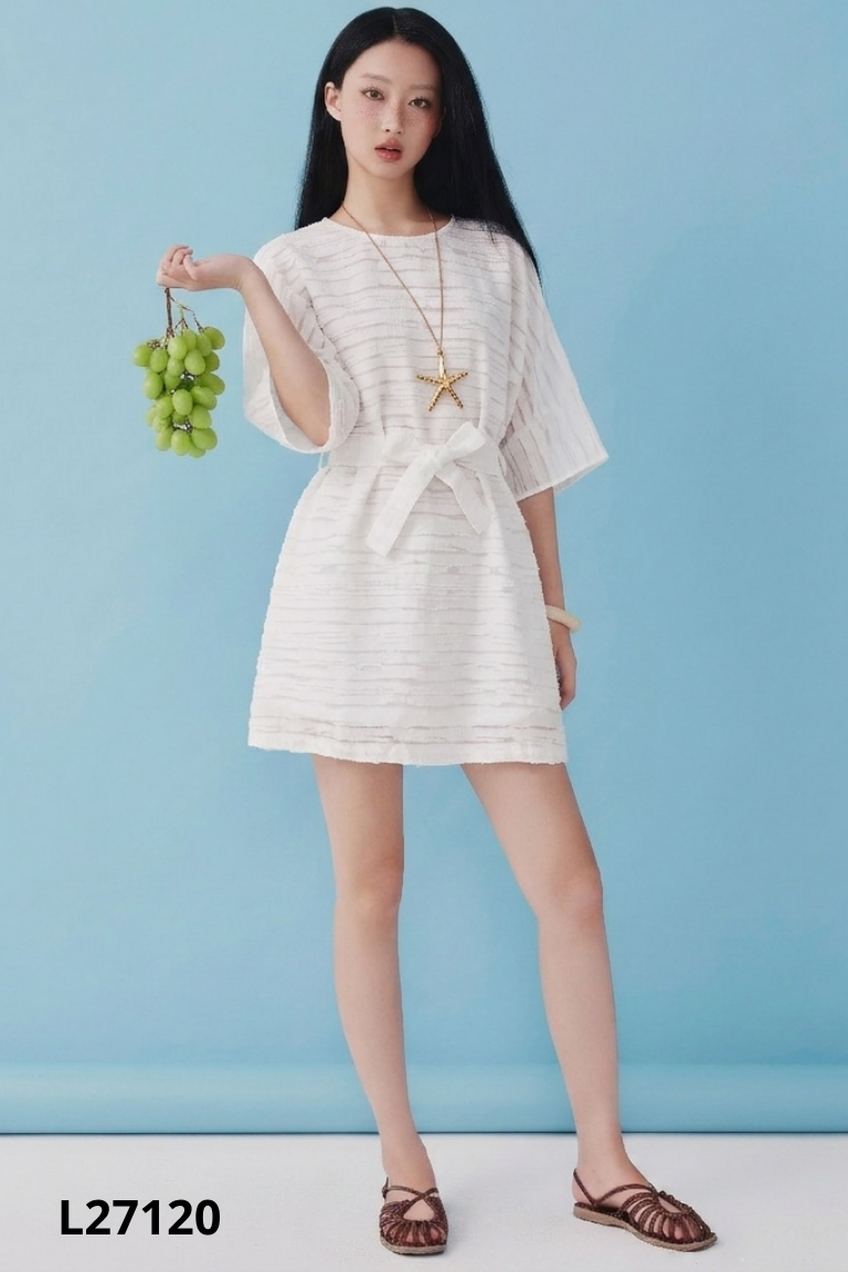 Váy DOTTIE trắng họa tiết