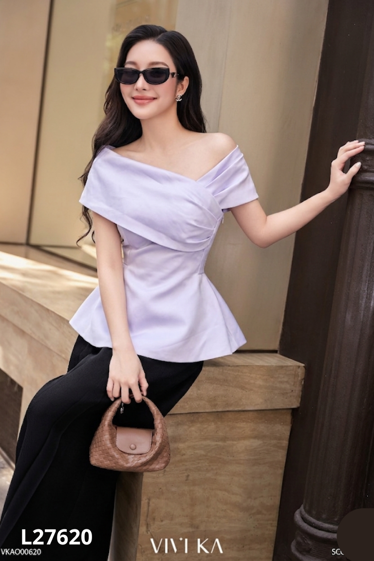 L2762010656-Áo taffta tím VIVI KA cổ thuyền