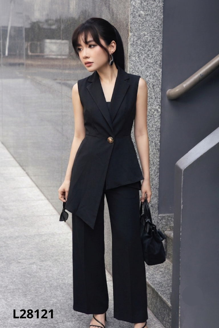 Áo gile kiểu đen