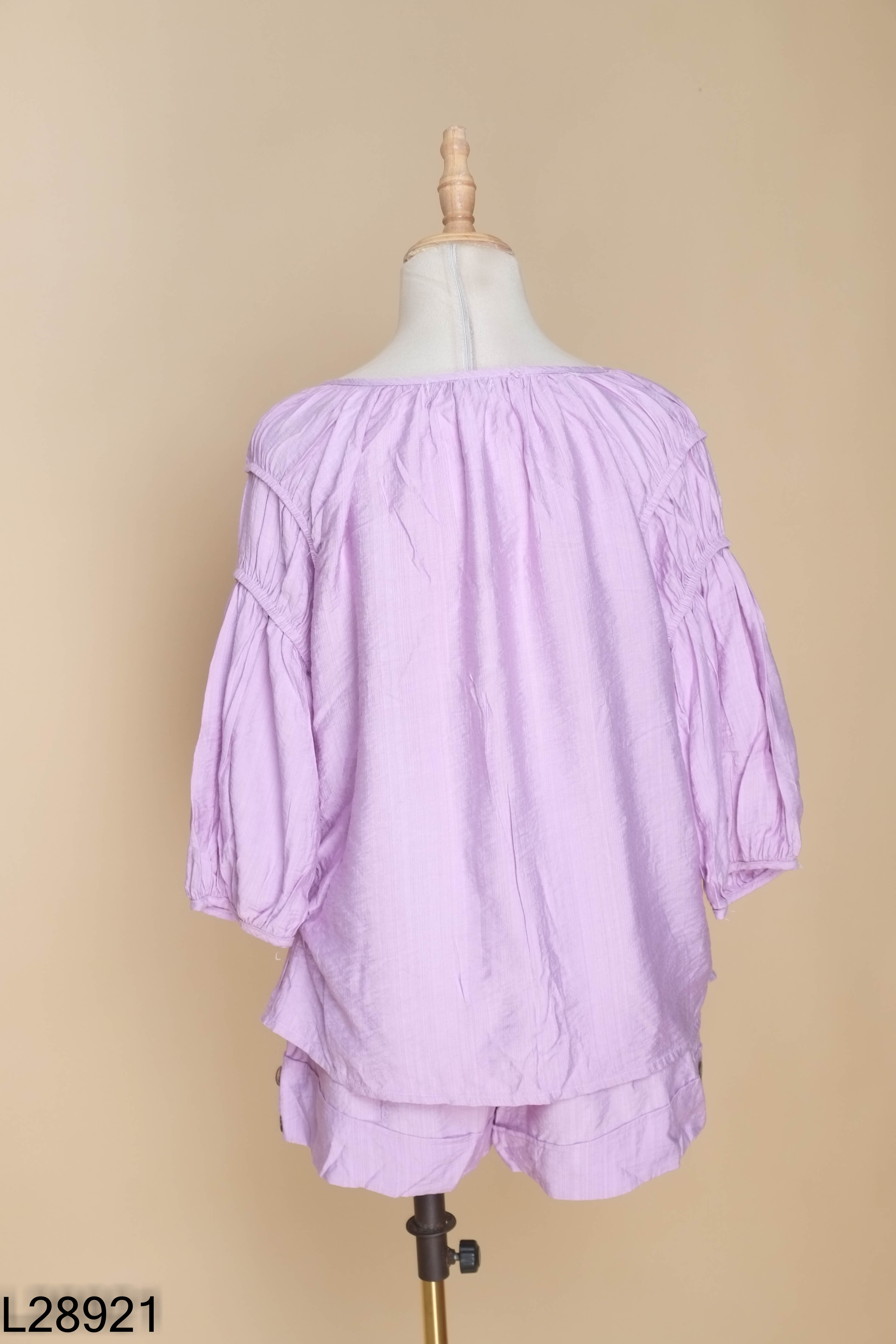 Set áo + quần short tím pastel
