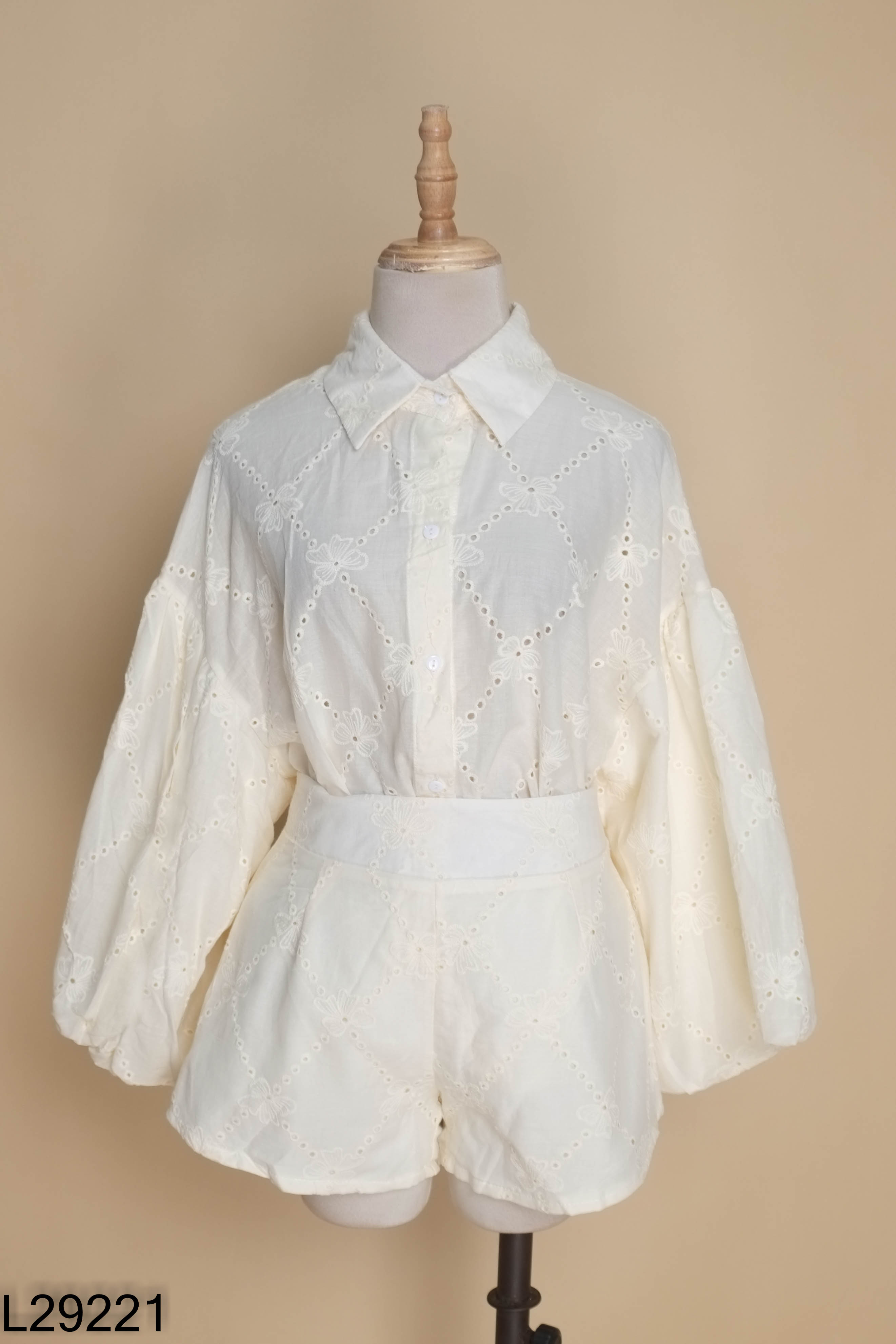 Set áo sơ mi DIEP HUONG be + quần short