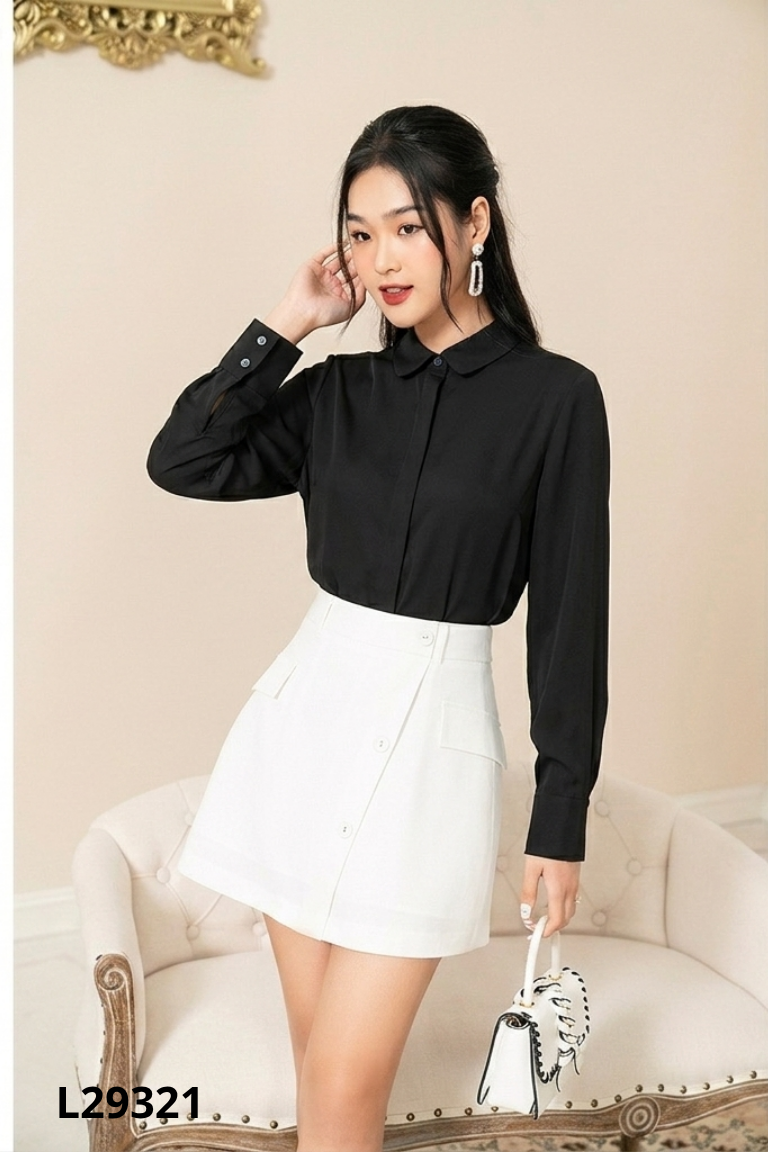 Áo sơ mi đen 20AGAIN trơn