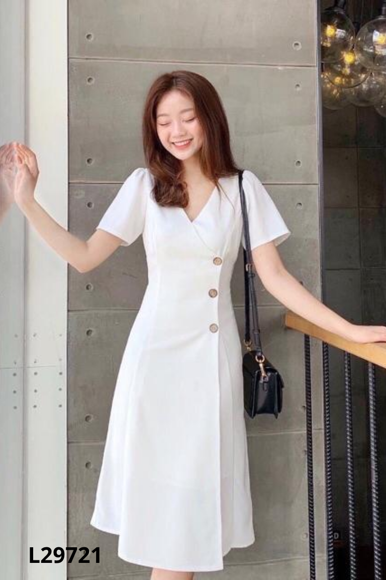 Váy HEYO MS. Trắng cúc nâu
