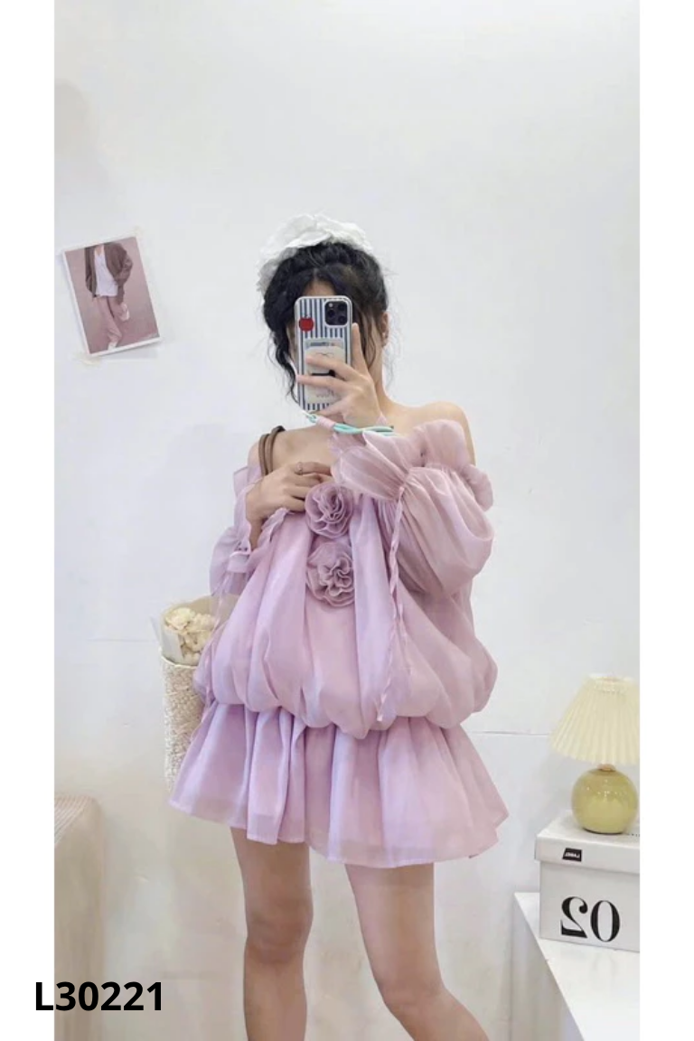Set voan tím K.ER+quần