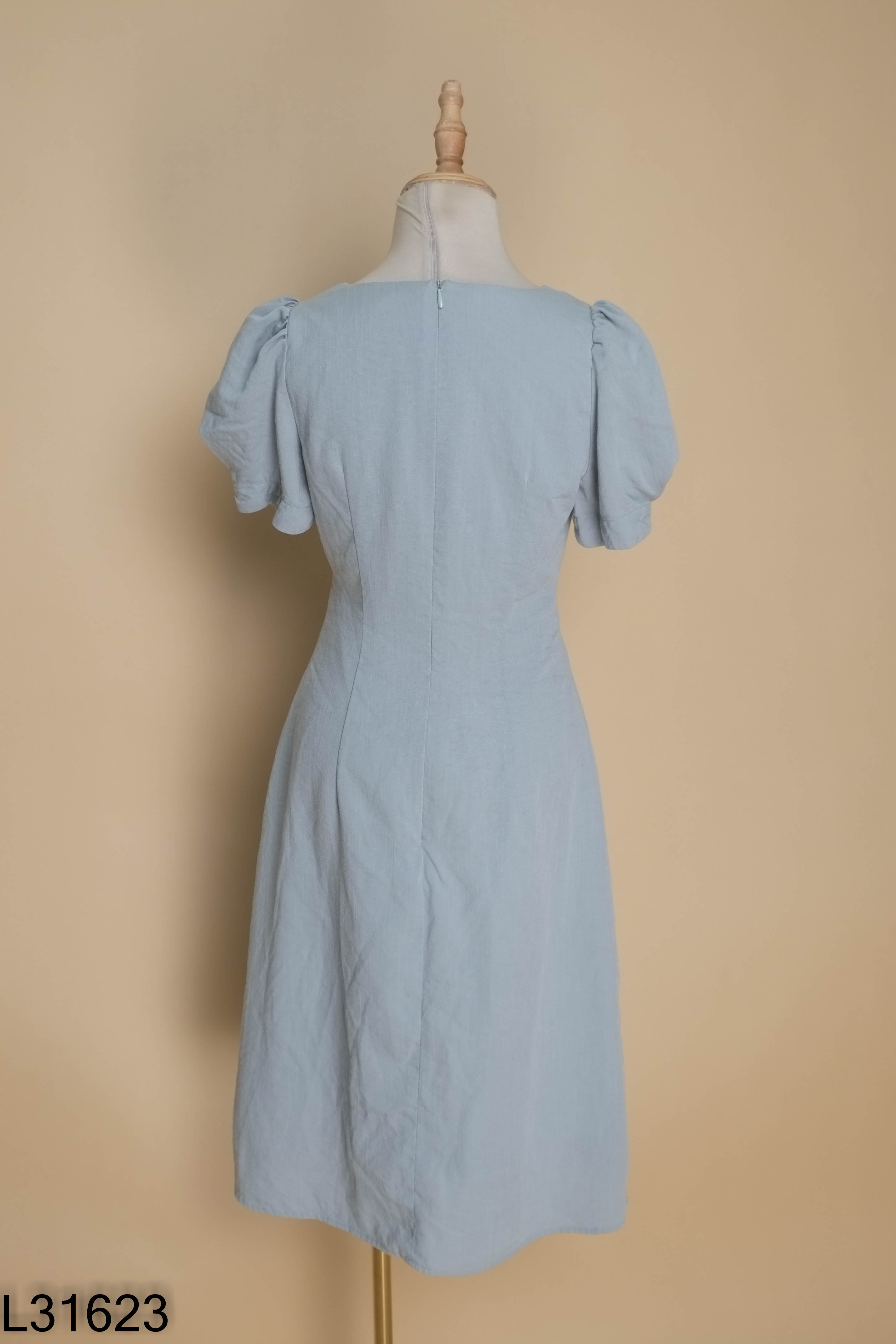 Váy đũi xanh ADORE DRESS dúm eo