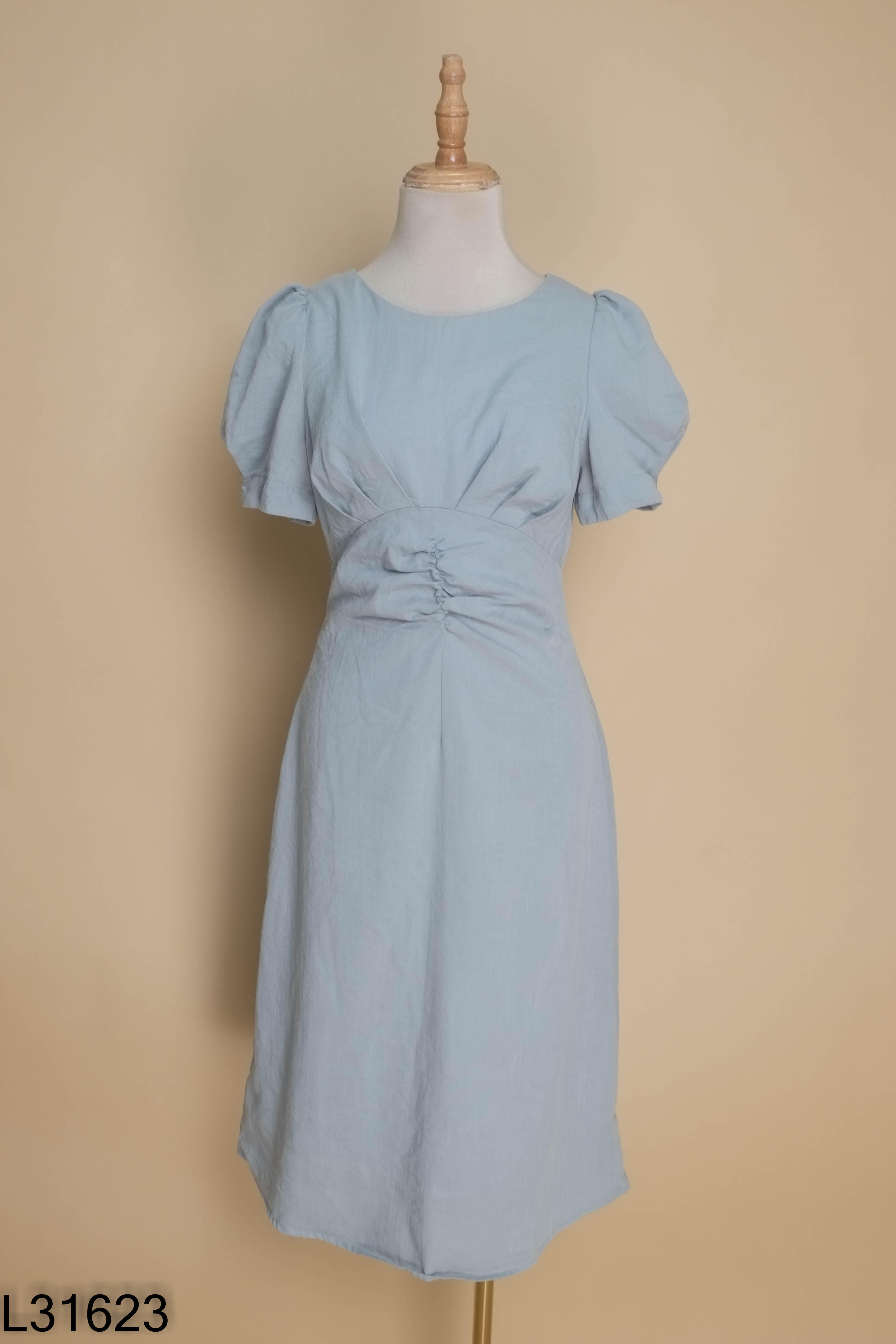 Váy đũi xanh ADORE DRESS dúm eo