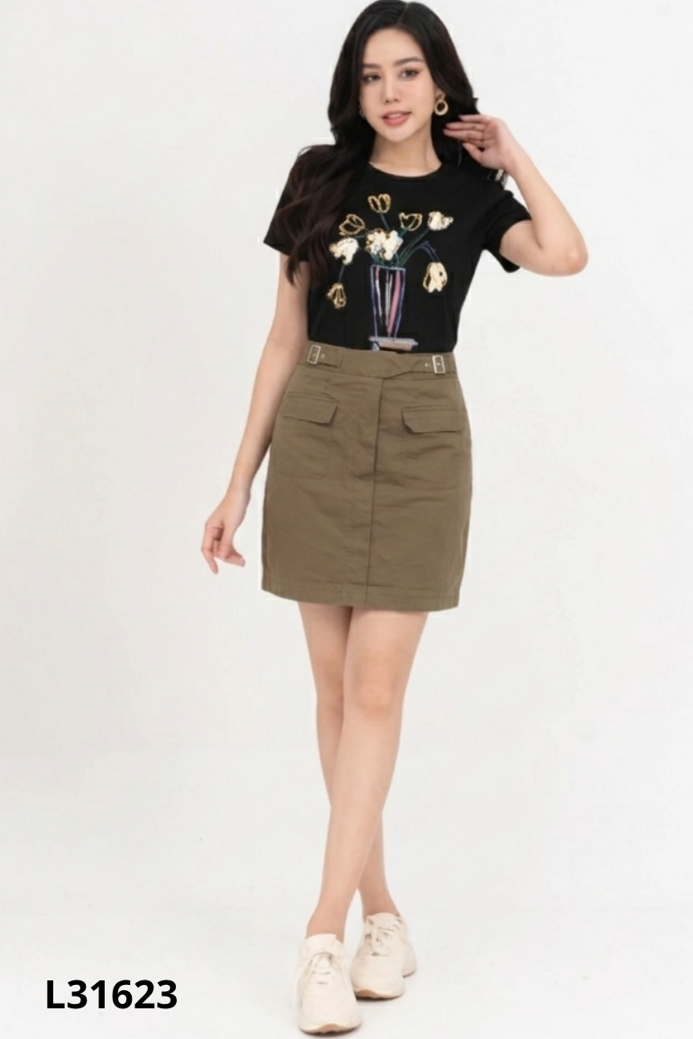 Chân váy IVY MODA rêu xanh