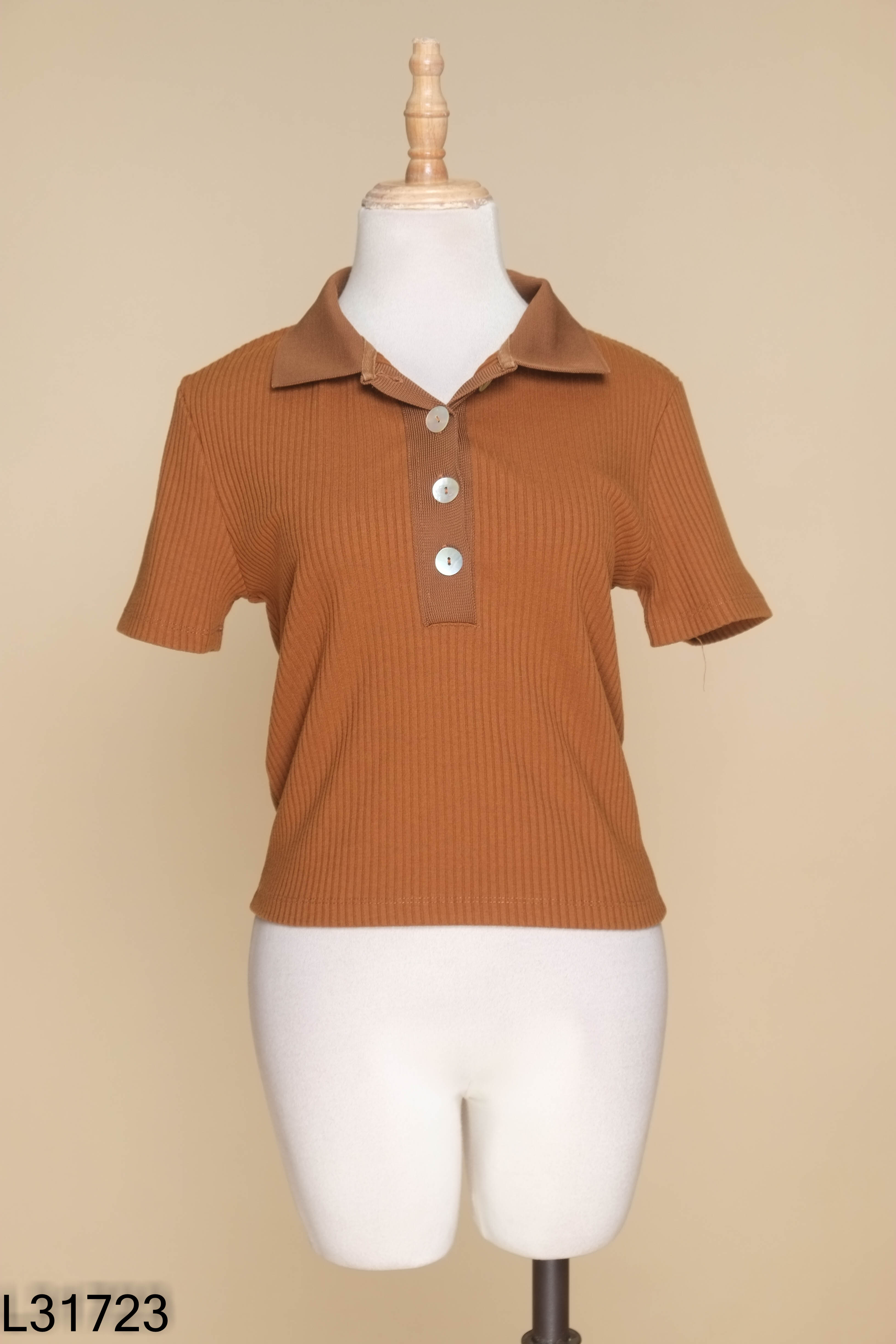 Áo polo len nâu H&M