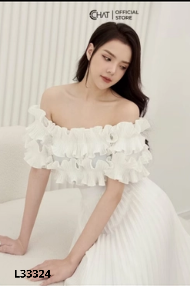 Áo trễ vai trắng bèo CHAT
