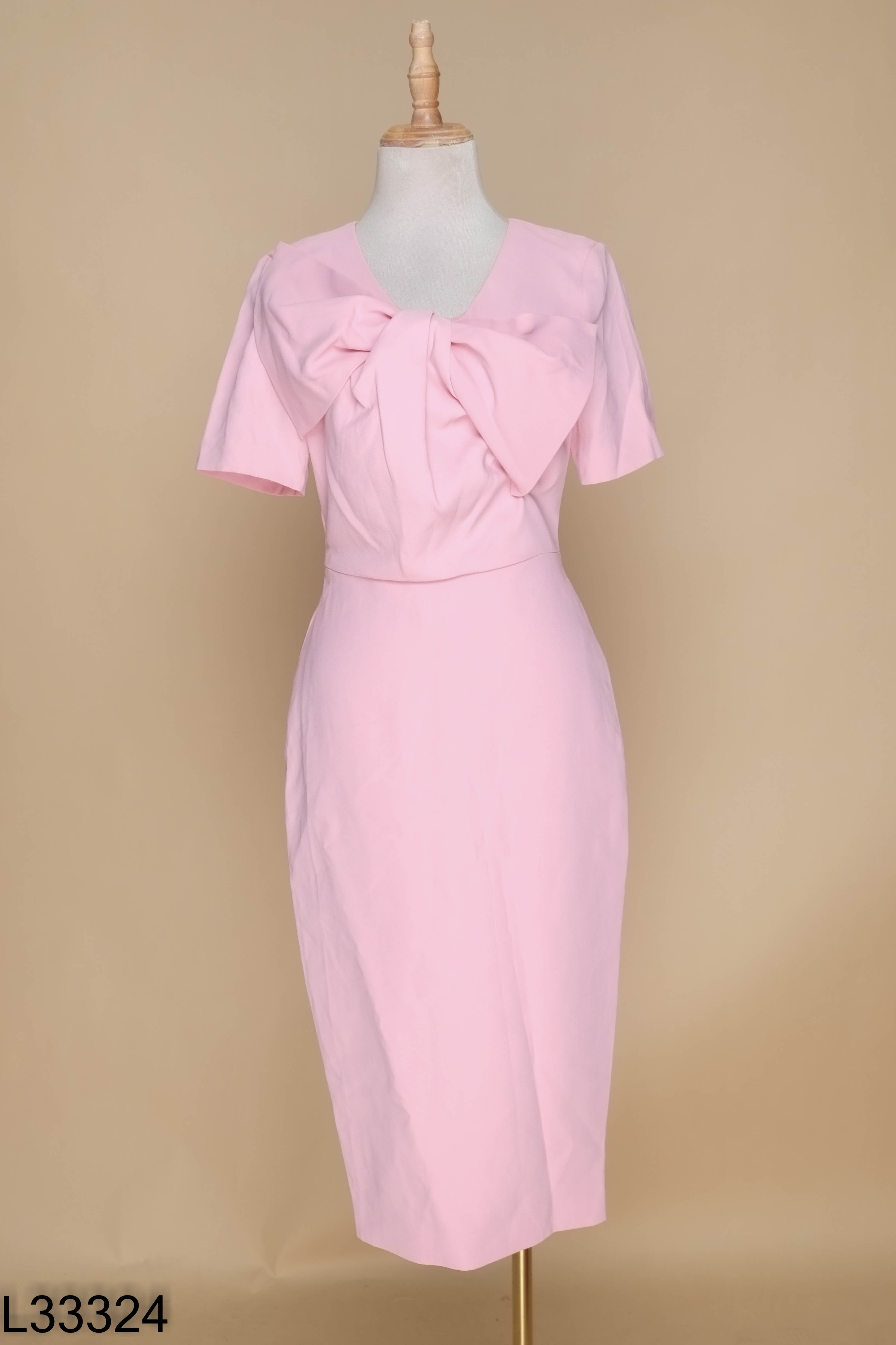 Váy hồng ELISE nơ ngực