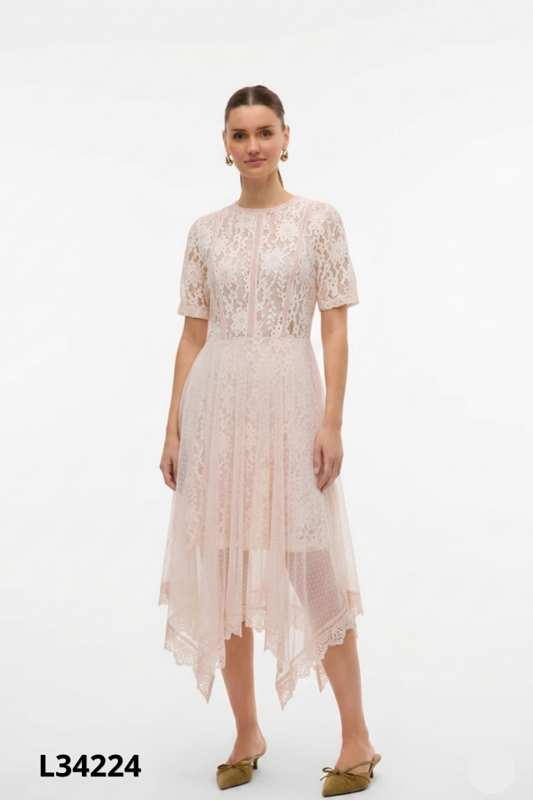 Váy lưới hồng VERO MODA phối ren