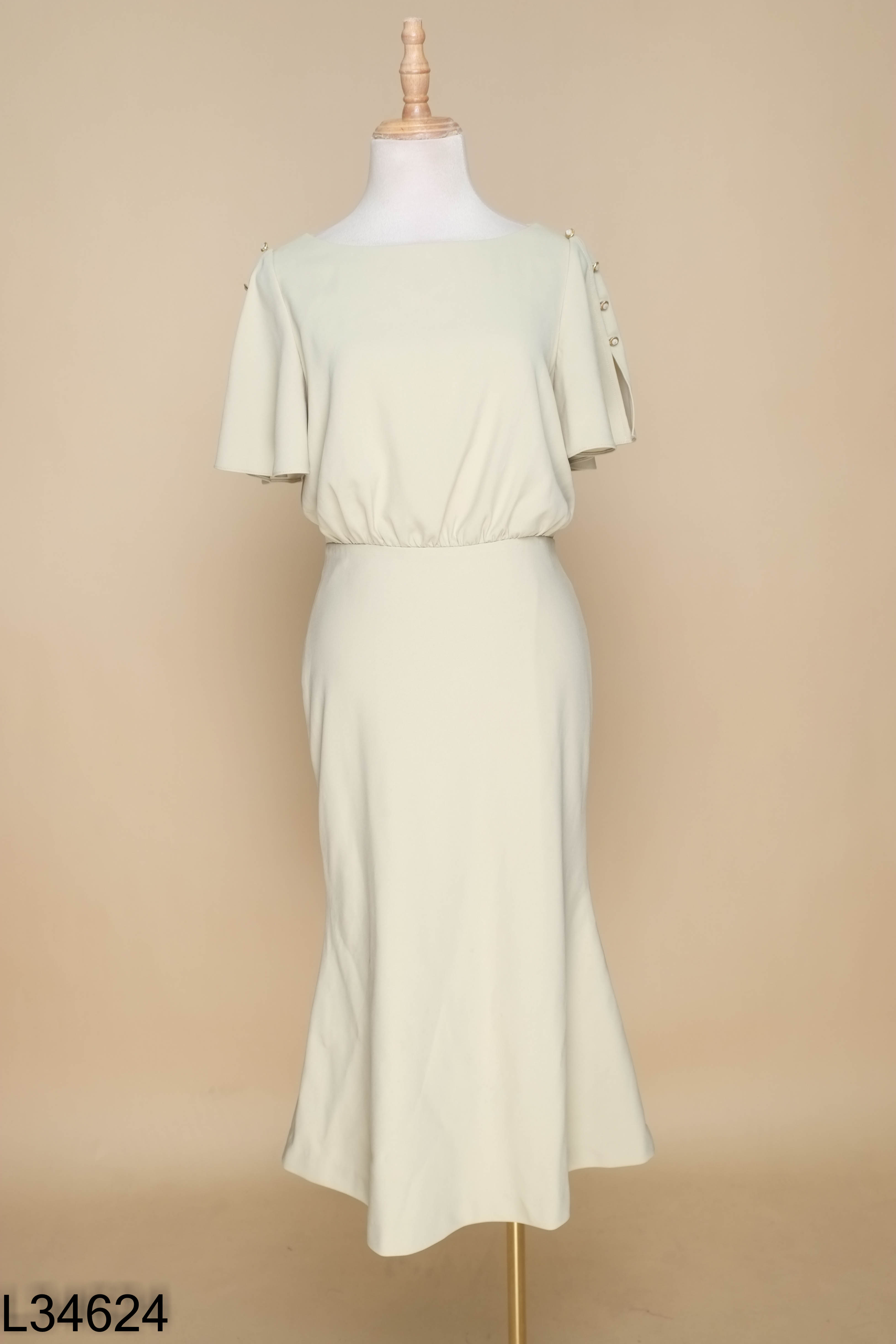 Váy xanh cốm IVY LADIES phối tay