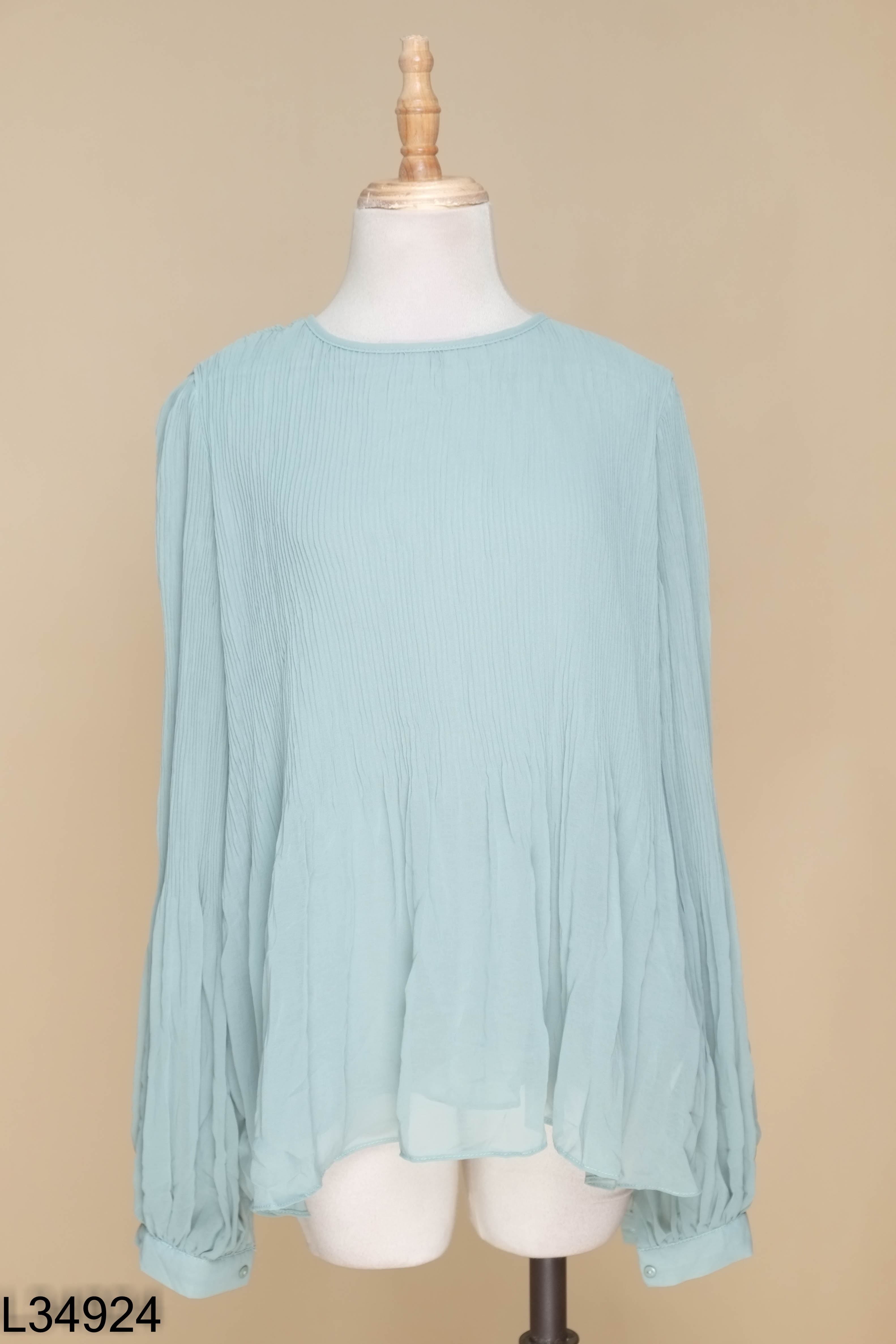Áo xanh xếp li đũi ZARA