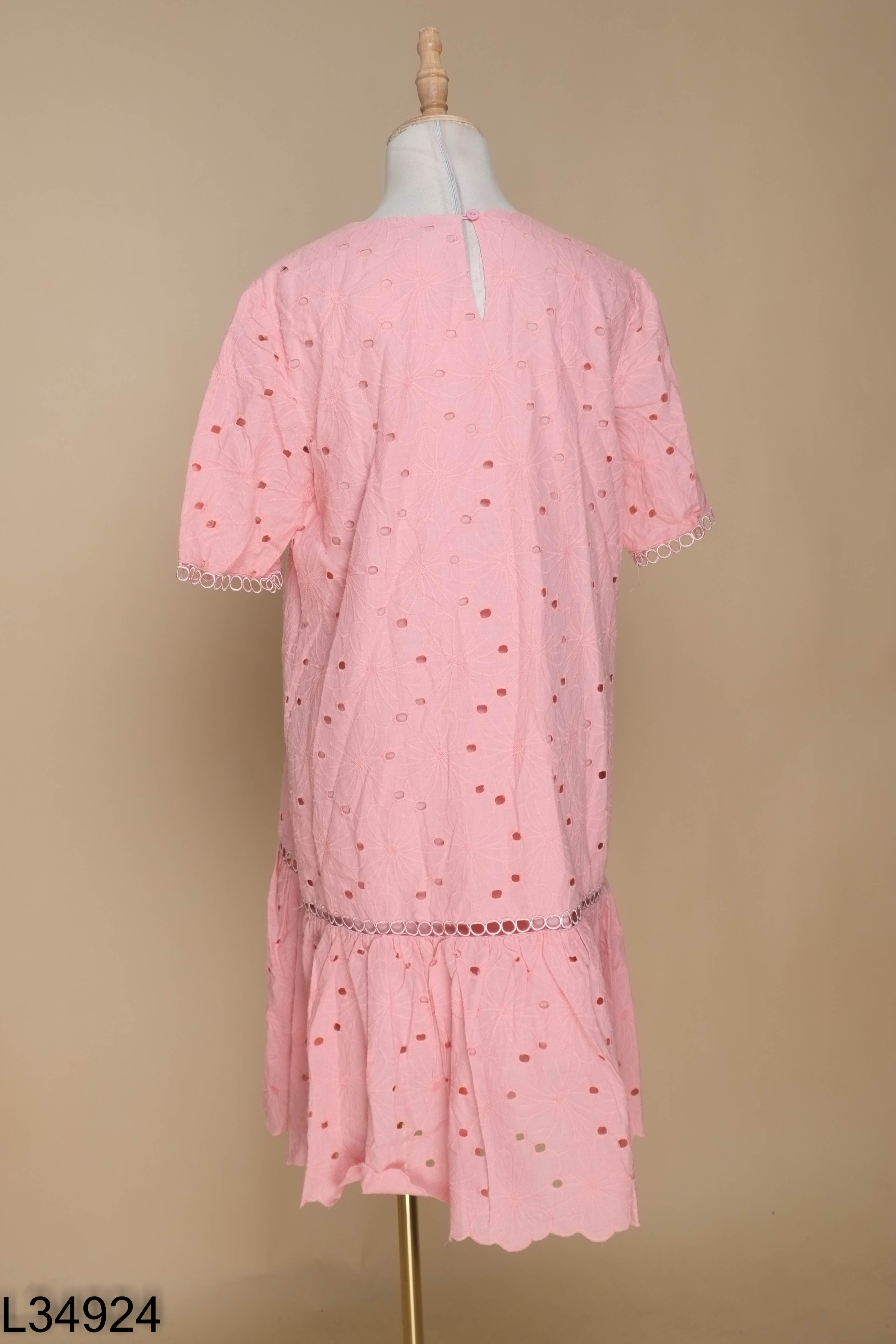 NEWTAG ZARA váy ren hồng