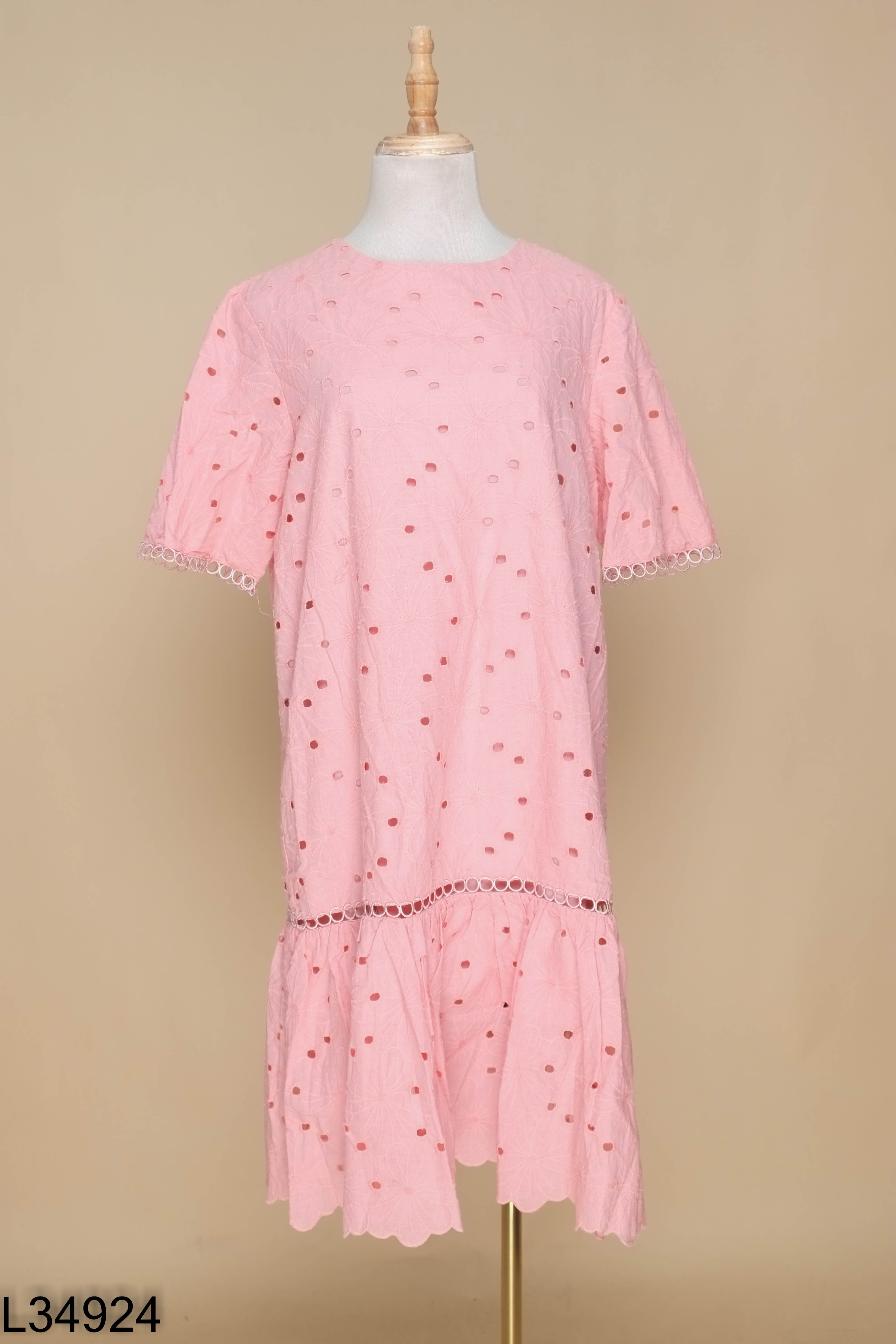 NEWTAG ZARA váy ren hồng