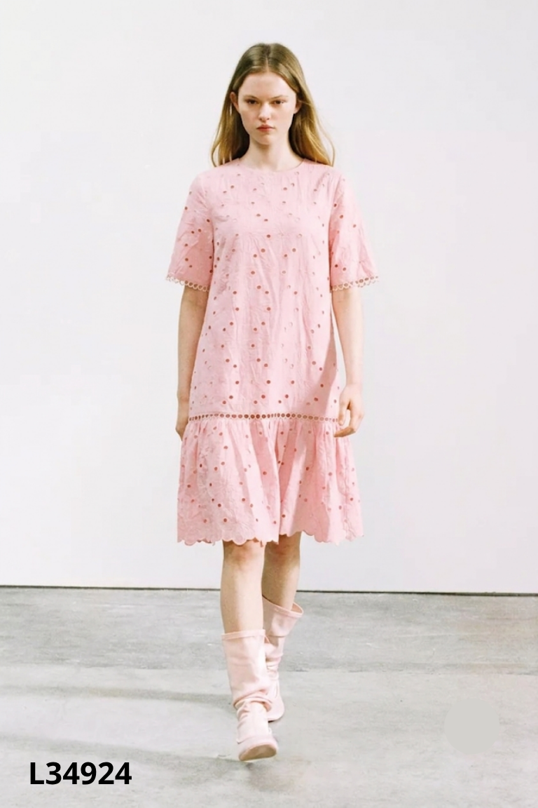NEWTAG ZARA váy ren hồng