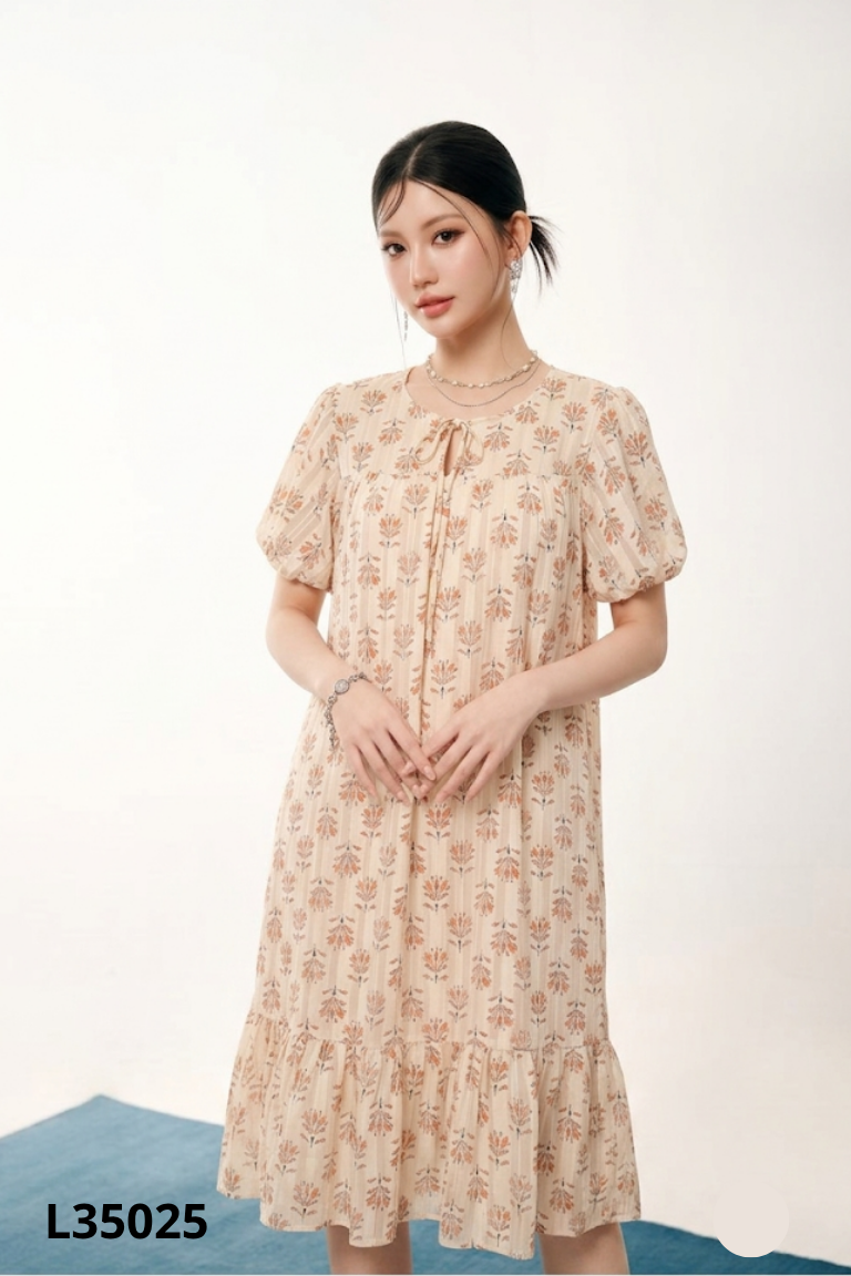 Váy M OUTFIT nâu họa tiết