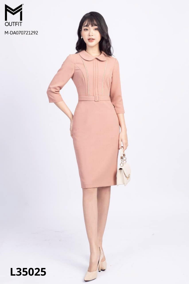 Váy M OUTFIT nâu cổ bèo