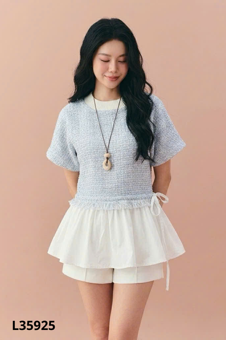 Áo SHEMODA xanh len mix